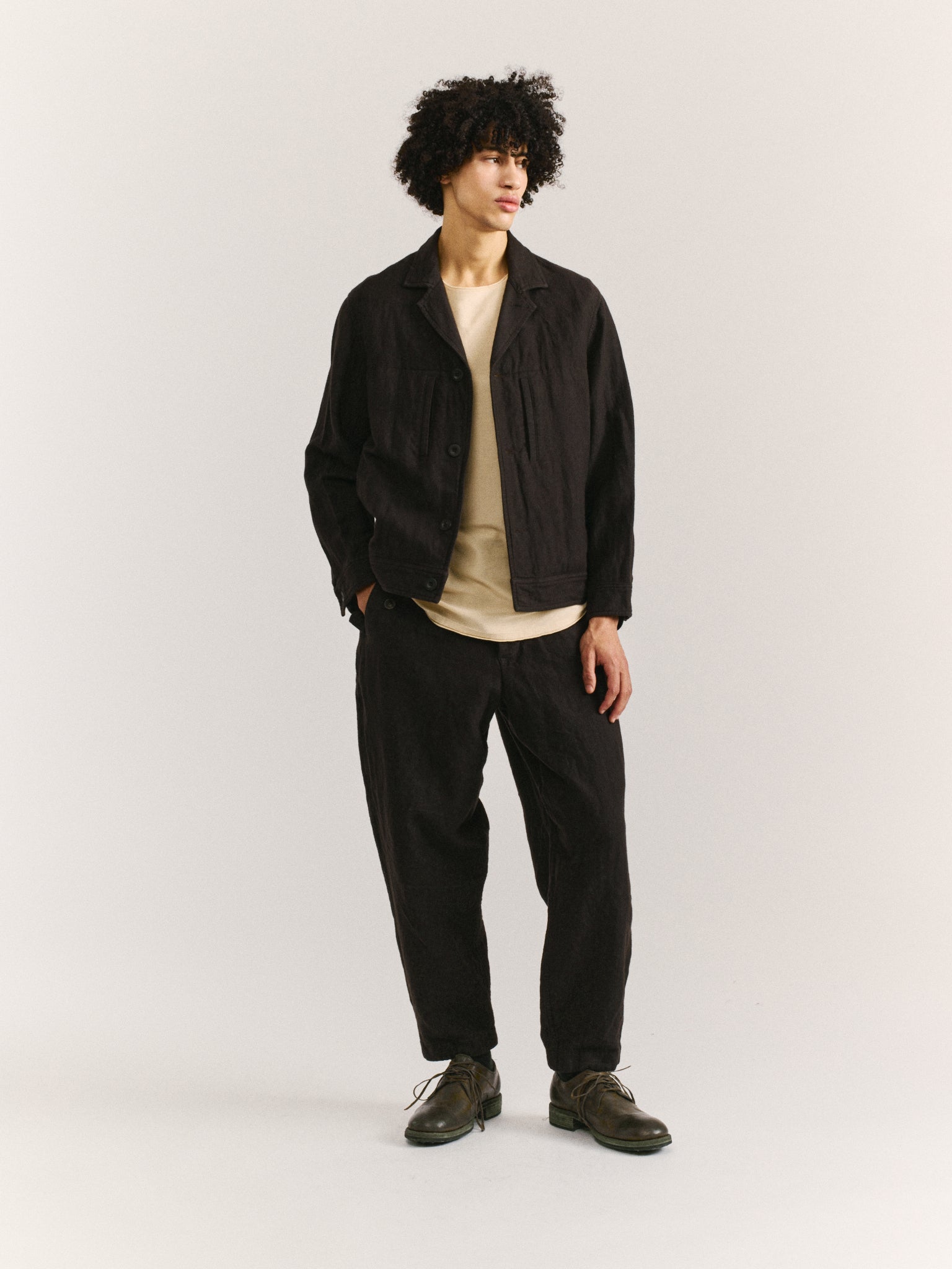 PANTALON HIROSHI - CHAUVE-SOURIS - MARRON FONCÉ