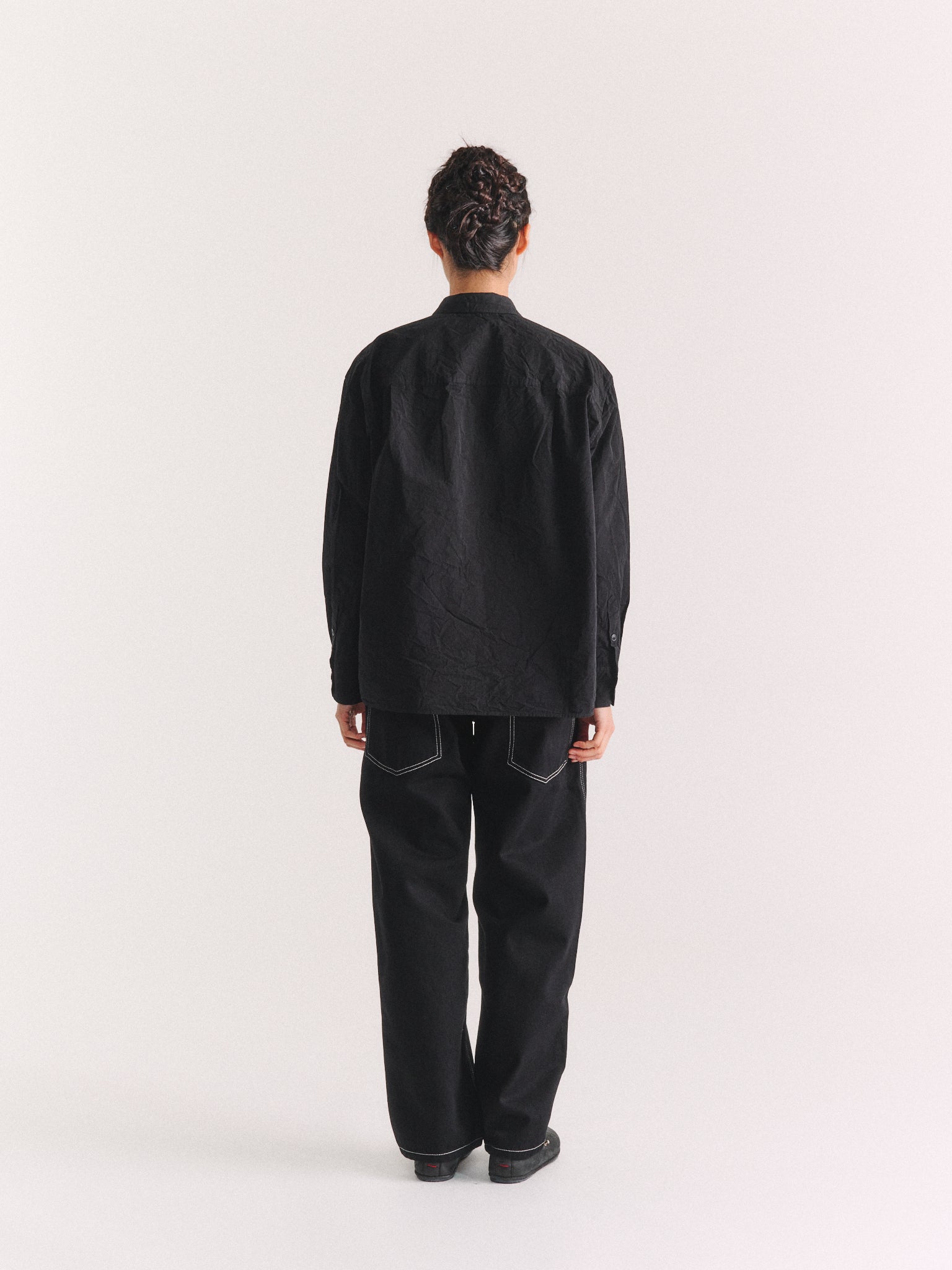 DRAYS SHIRT - PAPER COT - PITCH BLACK