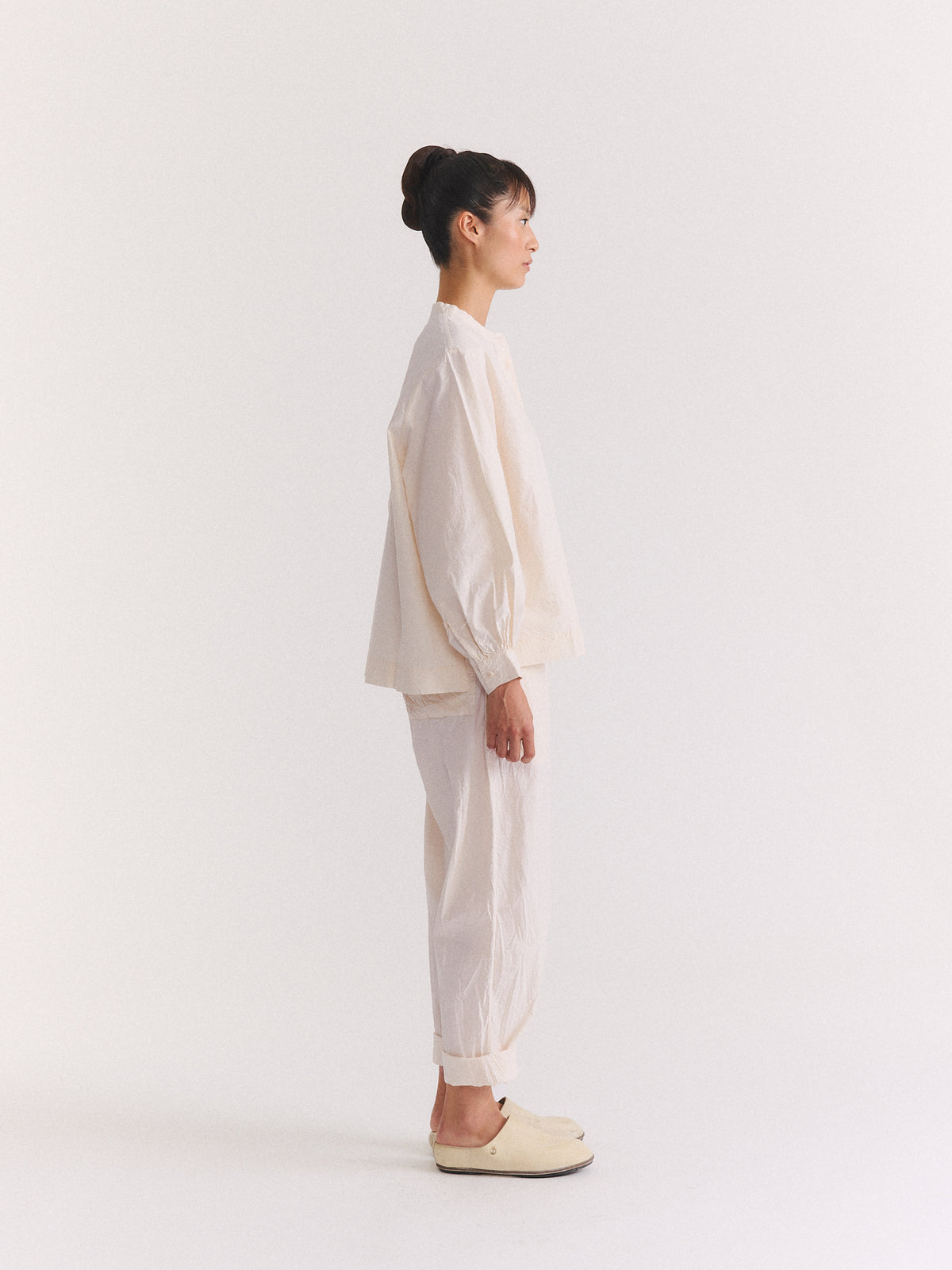 BIGGY GRANDAD SHIRT - H COT - NATURAL