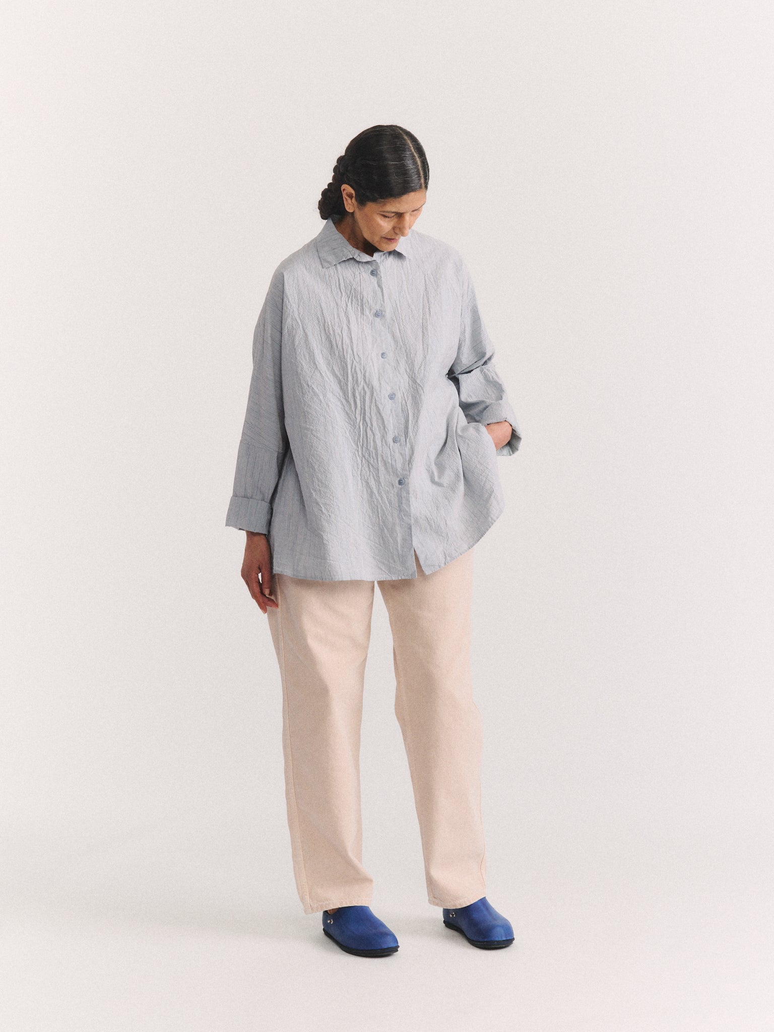 WAGA LS SHIRT - WIND STRIPE - BLUE STRIPE