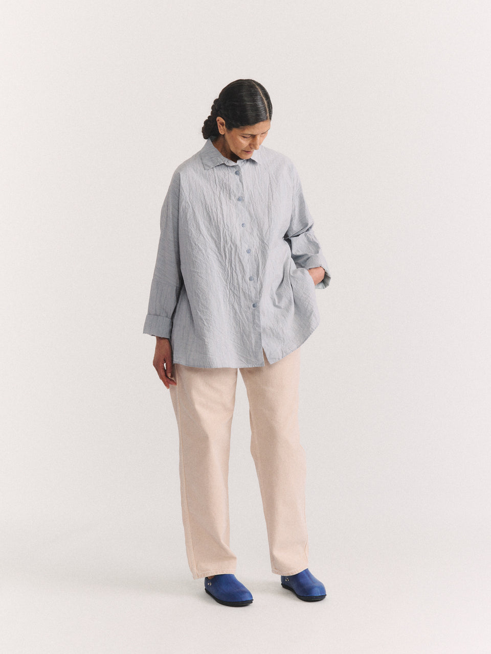 T-SHIRT WAGA MANCHES LONGUES - WIND STRIPE - RAYURE BLEUE