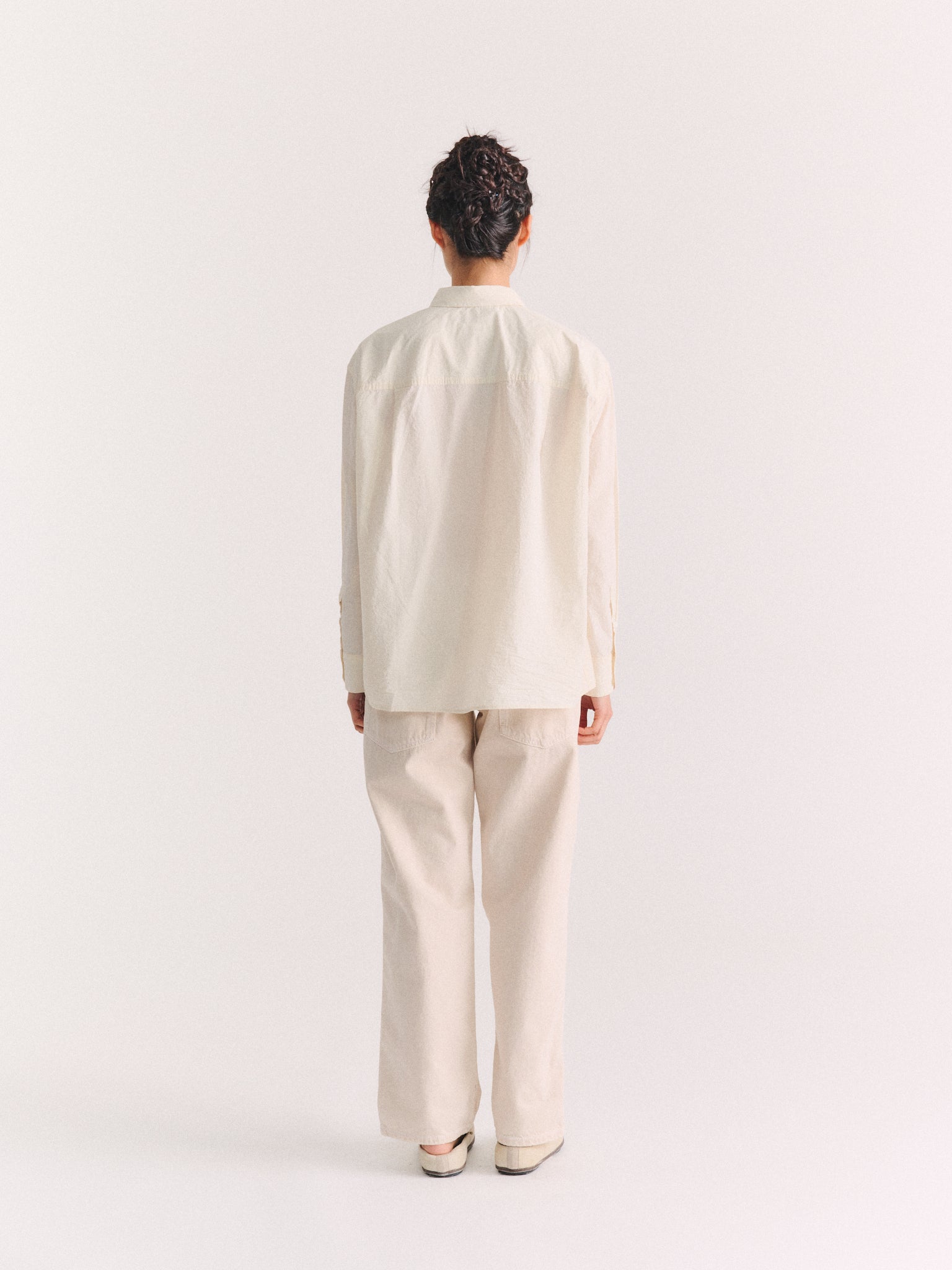 DRAYS TRAVAIL SHIRT - CHALK POPLIN - OFF WHITE