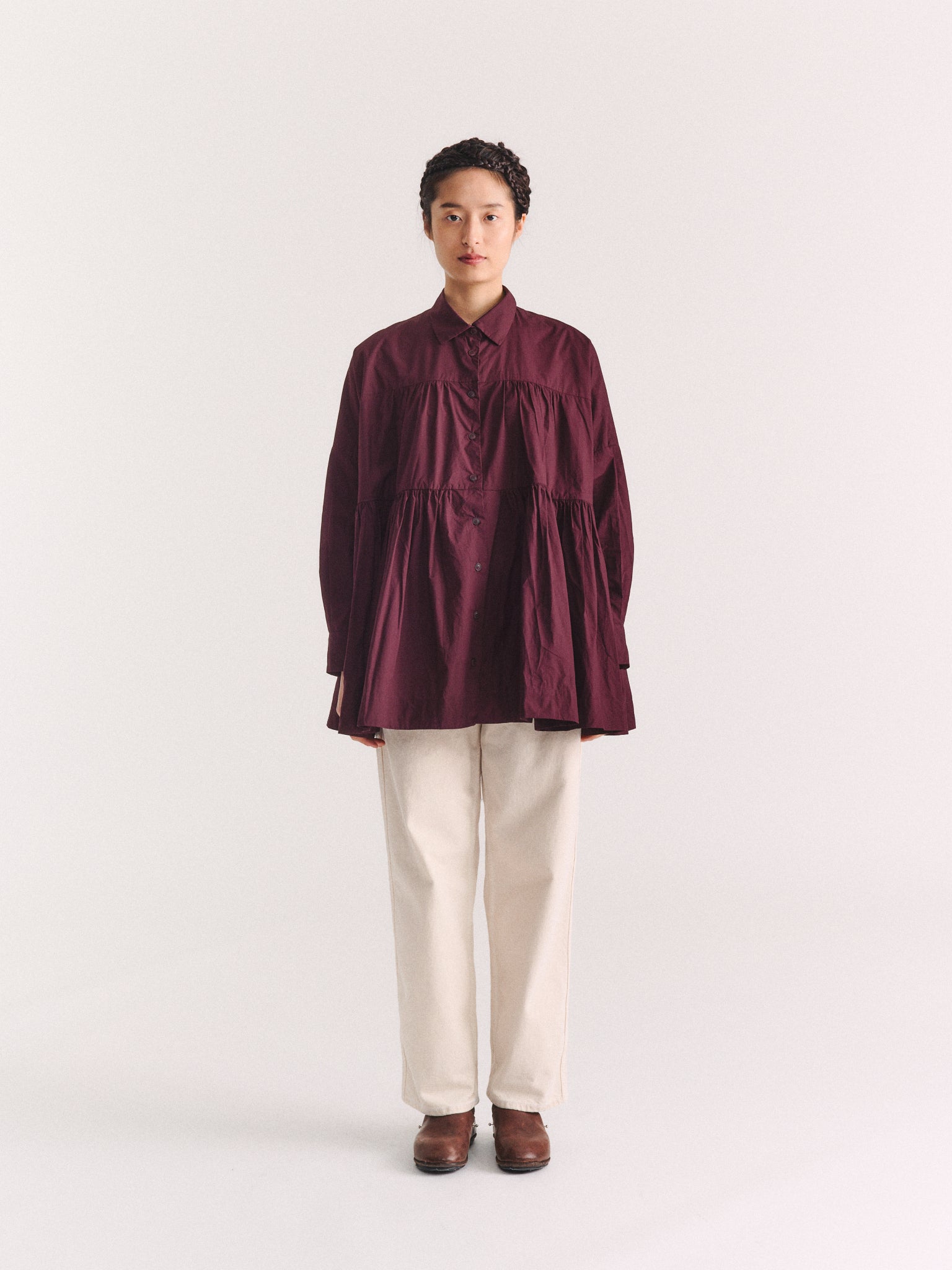 NEW SQUARE SHIRT - H COT - AUBURN