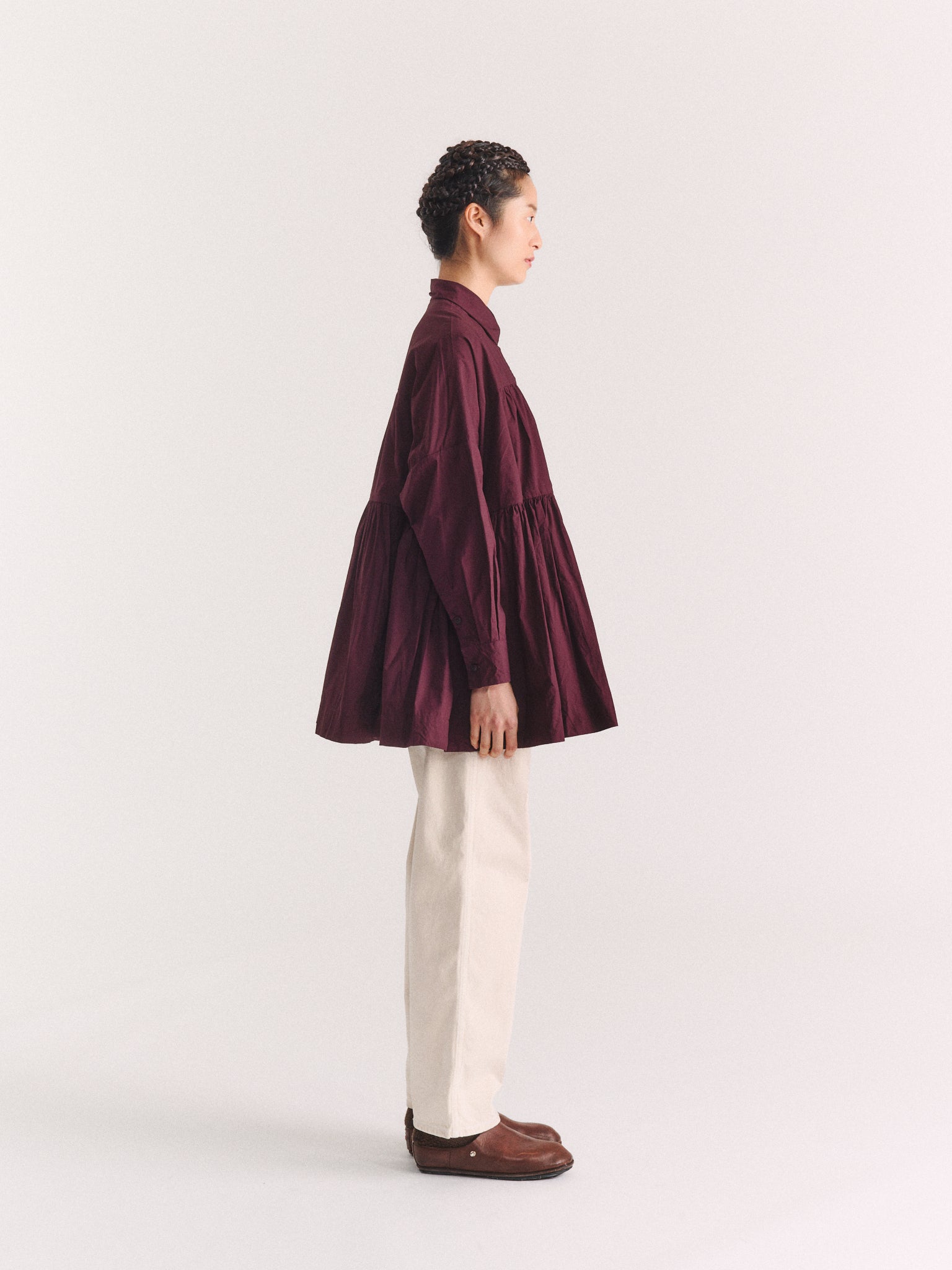 NEW SQUARE SHIRT - H COT - AUBURN
