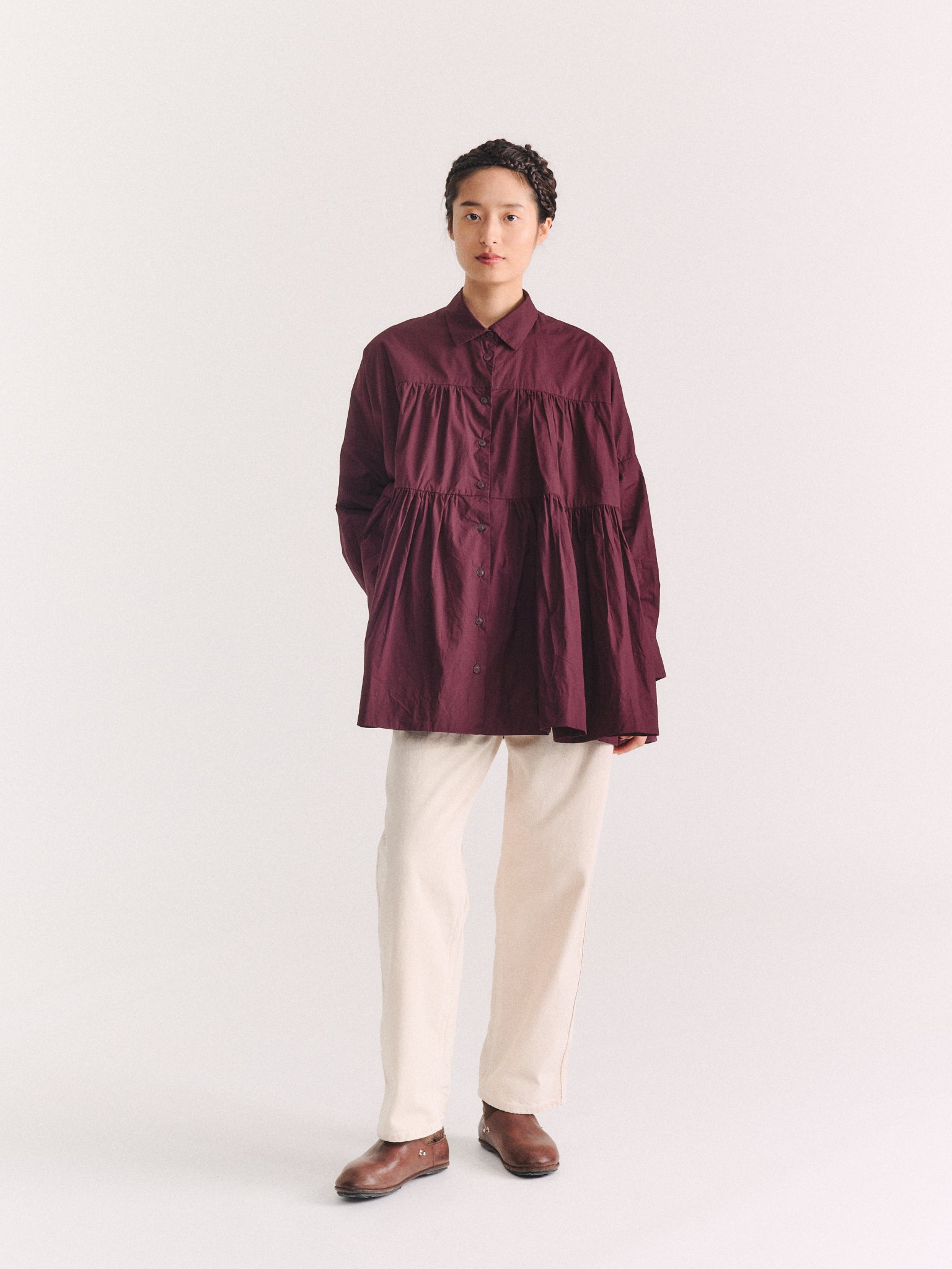 NEW SQUARE SHIRT - H COT - AUBURN