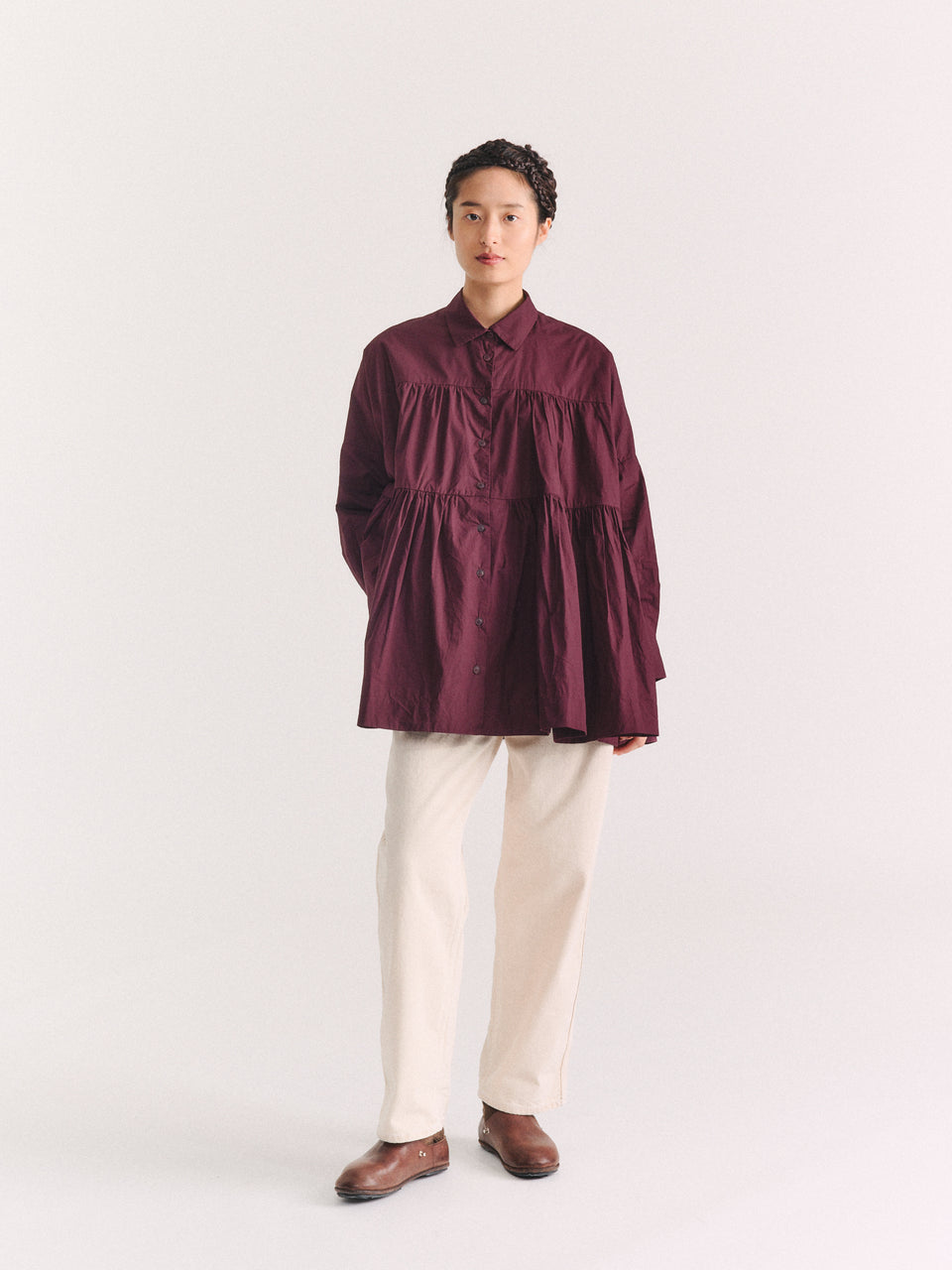 NEW SQUARE SHIRT - H COT - AUBURN