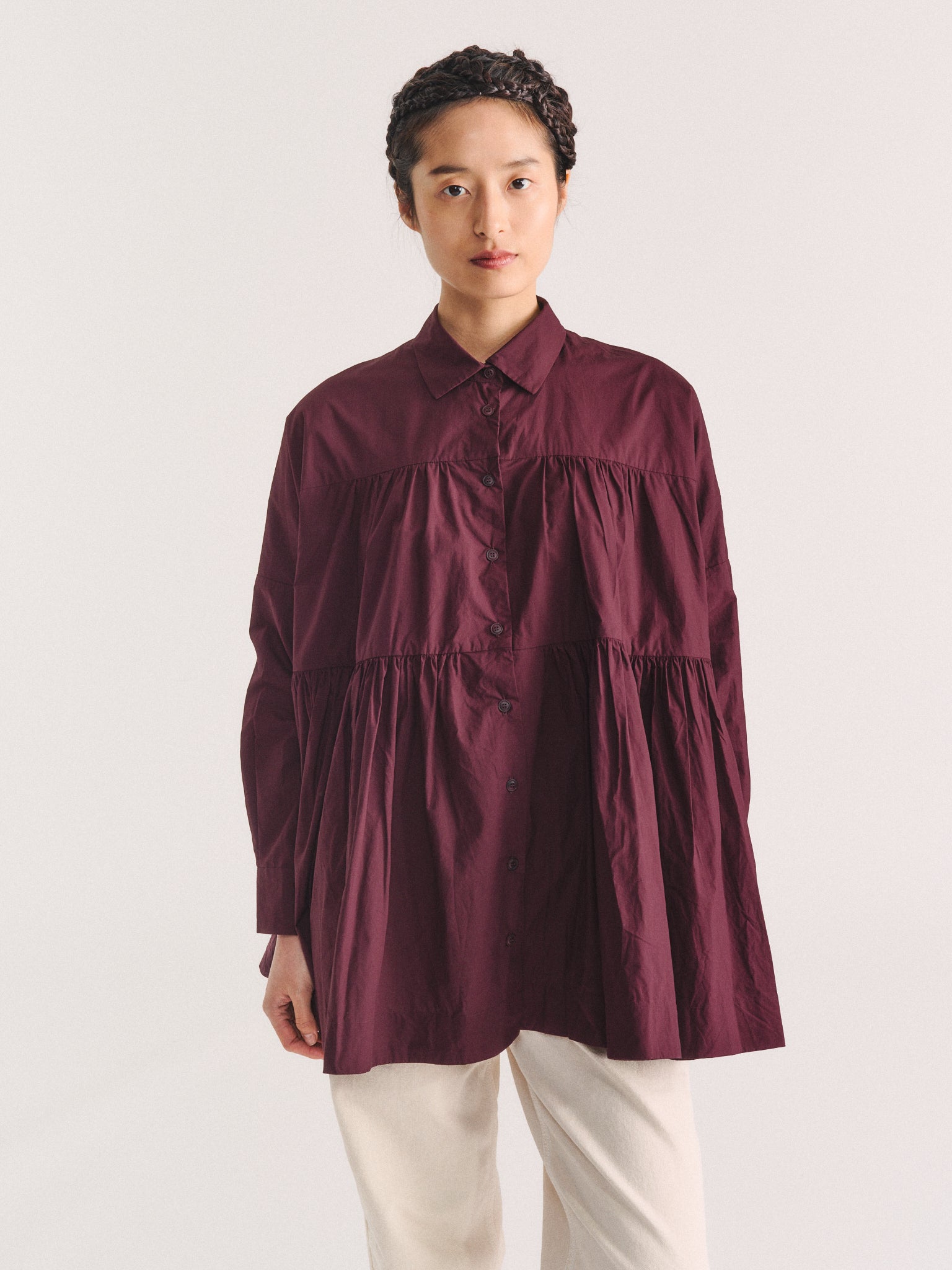 NEW SQUARE SHIRT - H COT - AUBURN