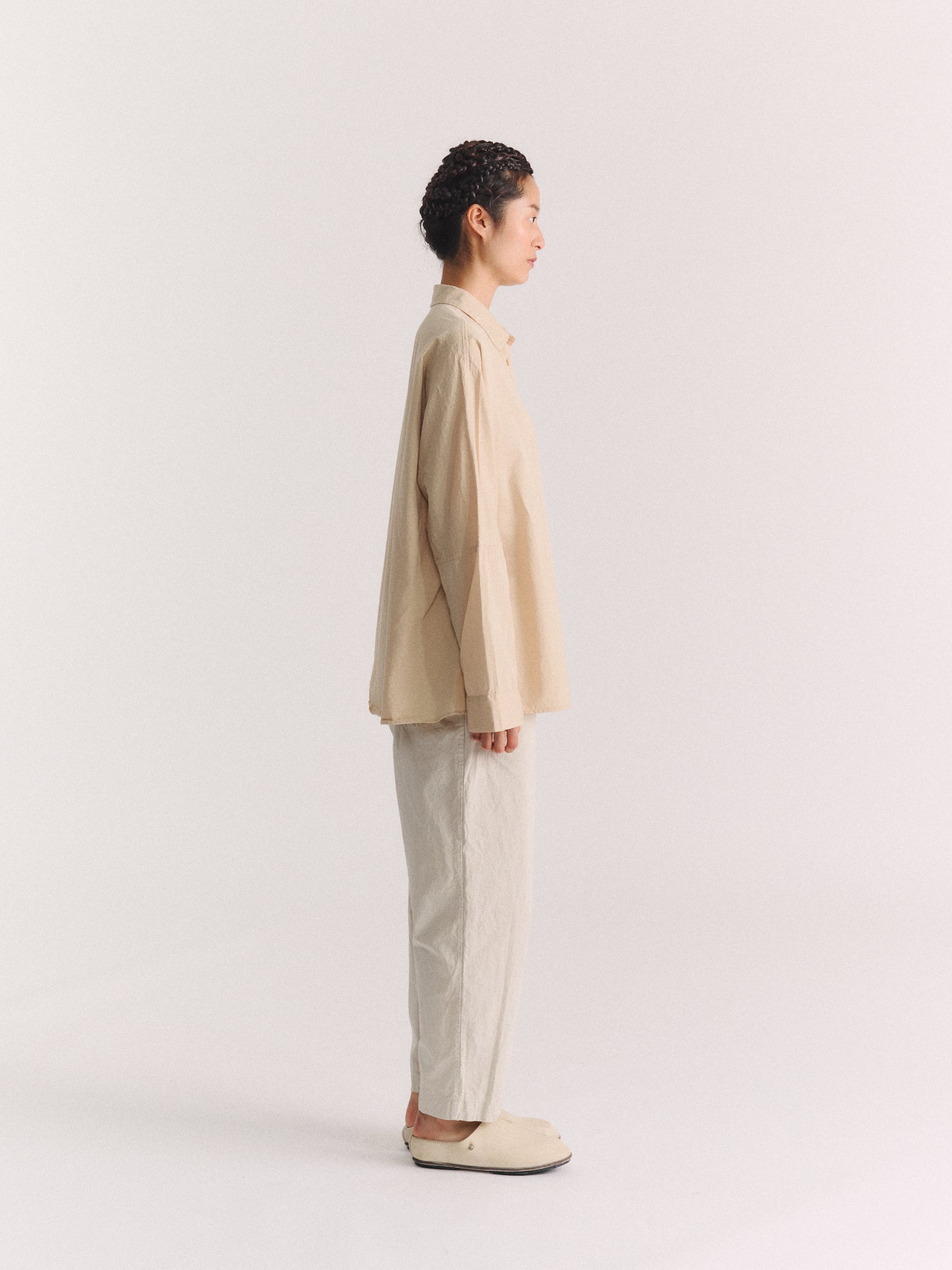 WAGA LS SHIRT - PAPER SAT - LIGHT BEIGE