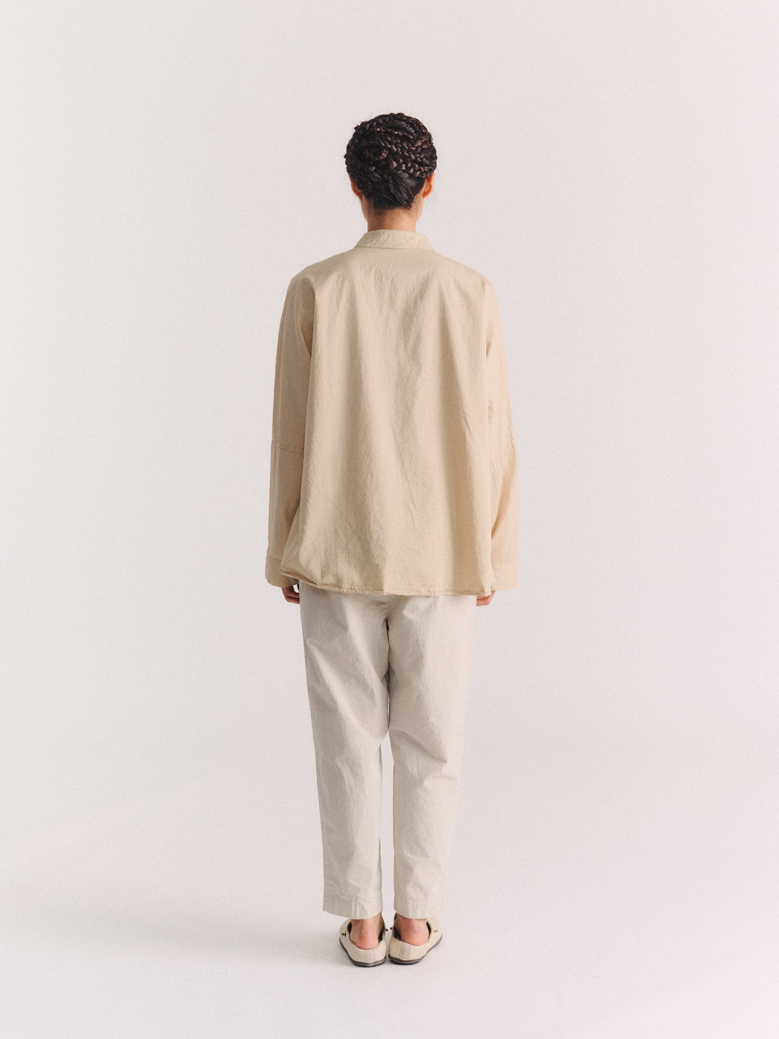 WAGA LS SHIRT - PAPER SAT - LIGHT BEIGE