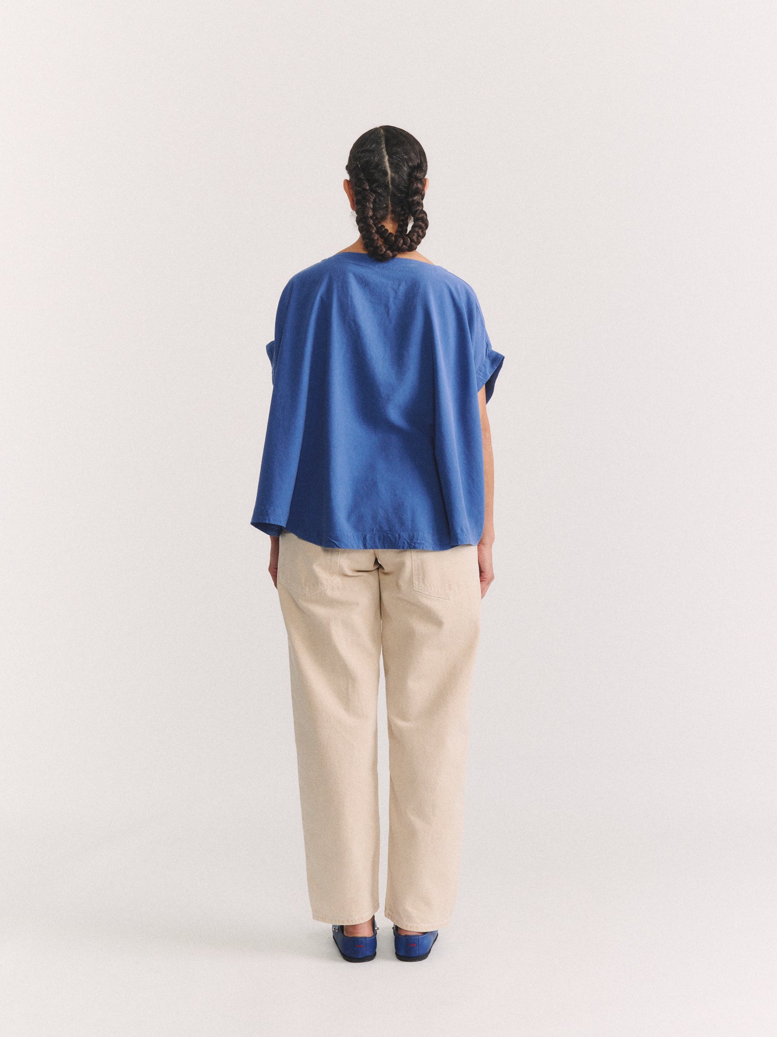 TOP FRANCESCA - SOIE FILÉE - BLEU