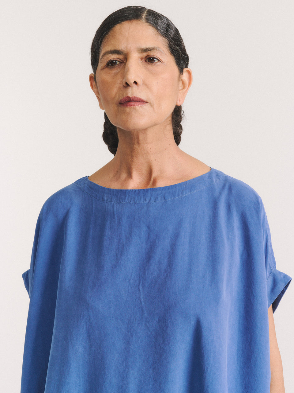 FRANCESCA TOP - SPUN SILK - BLUE