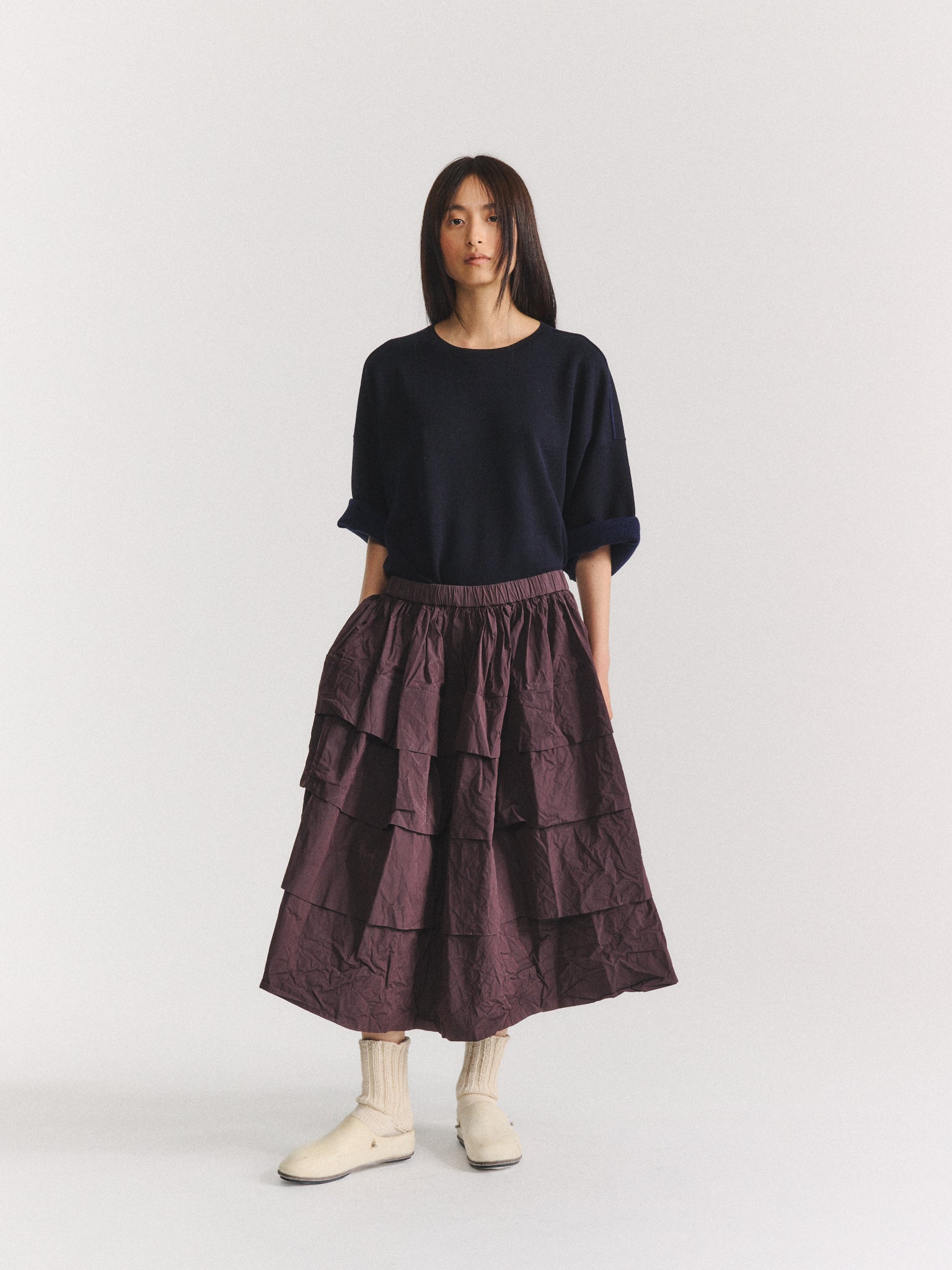 HORIZON SKIRT - TAFFCOT - WINE