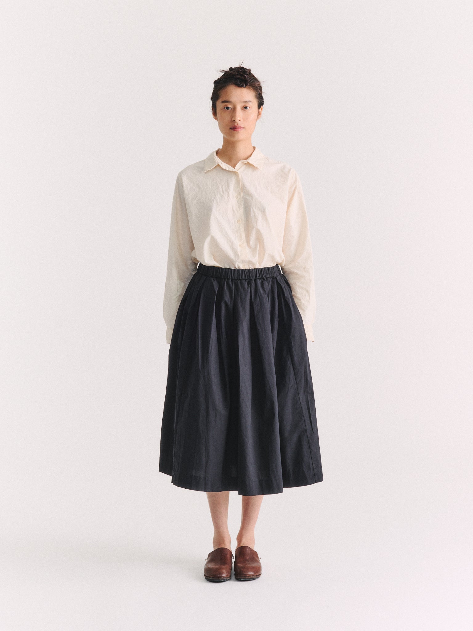 SIMPLE RIDEAUX SKIRT - L COT - BLACK