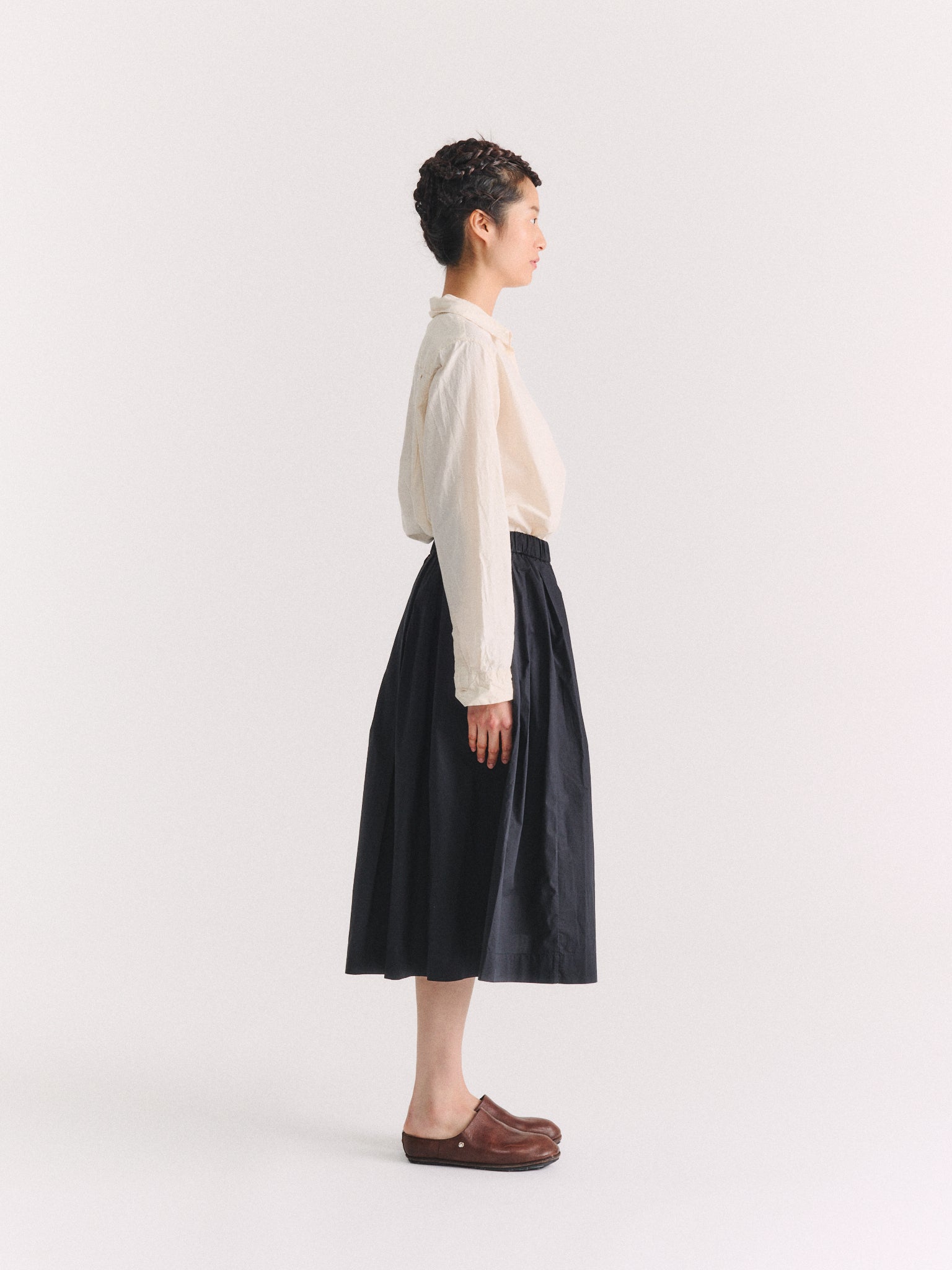 SIMPLE RIDEAUX SKIRT - L COT - BLACK