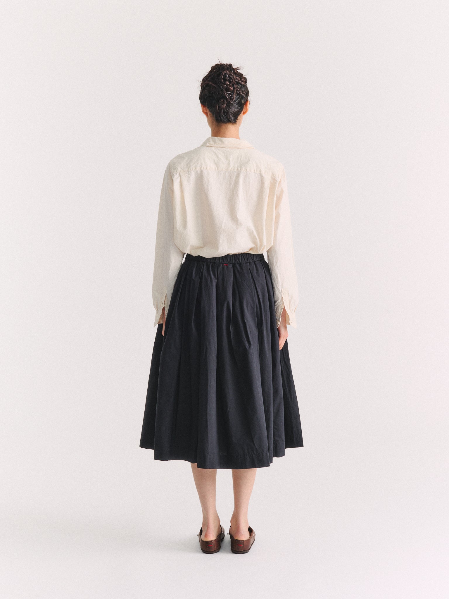 SIMPLE RIDEAUX SKIRT - L COT - BLACK