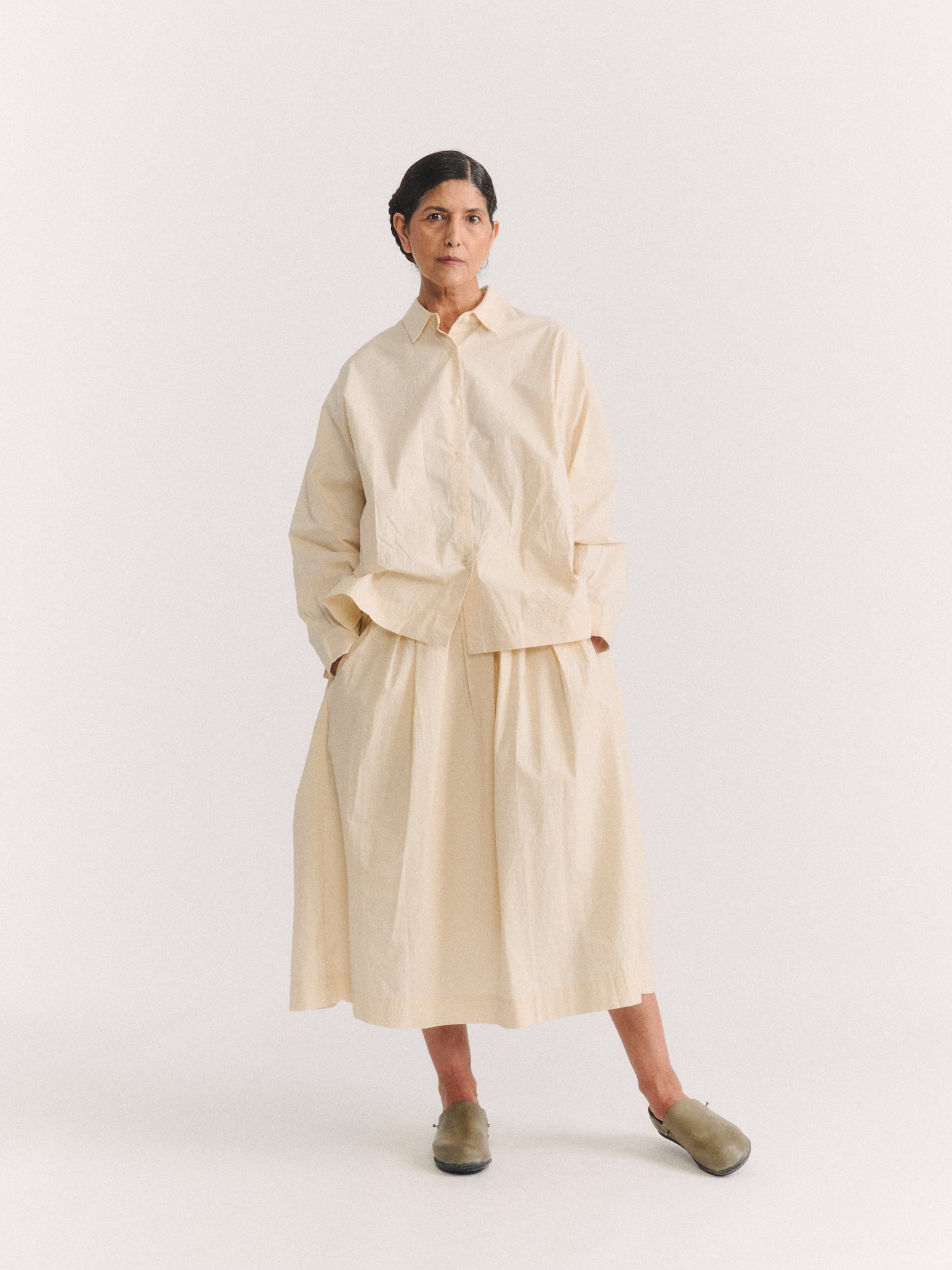 SIMPLE RIDEAUX SKIRT - L COT - FRESCO