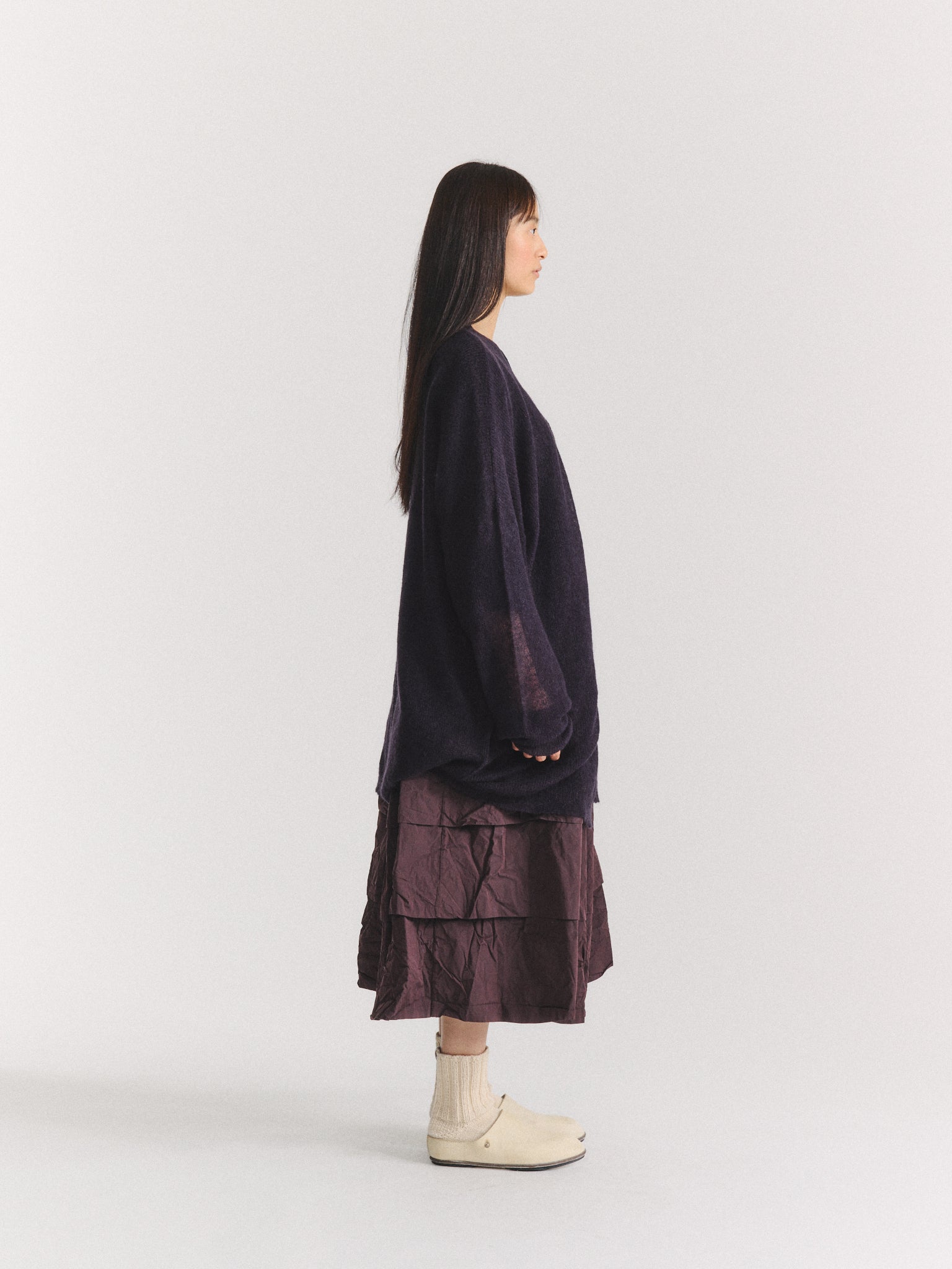 CARDIGAN - MOHAIR VOILE - NAVY