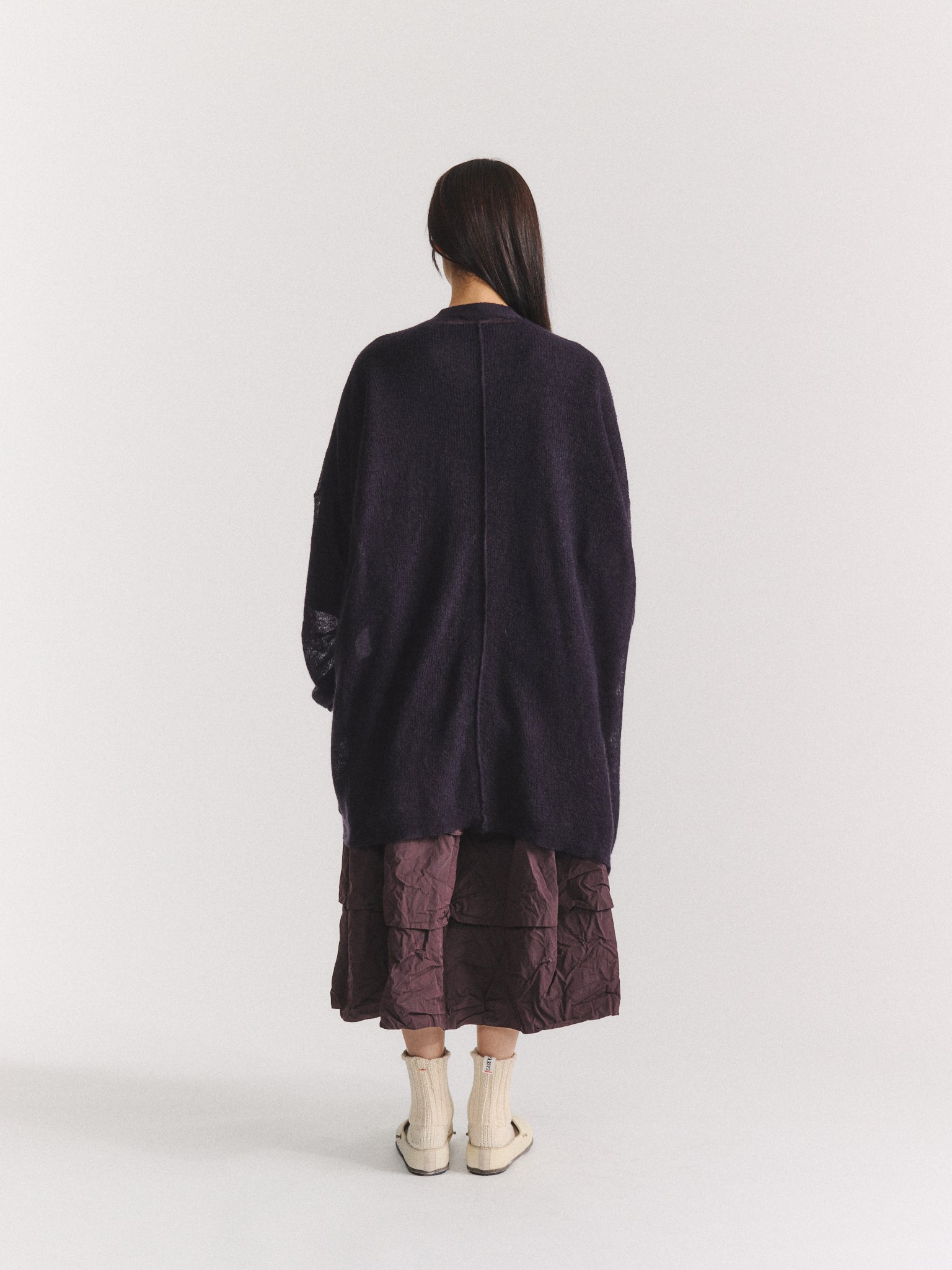 CARDIGAN - MOHAIR VOILE - NAVY