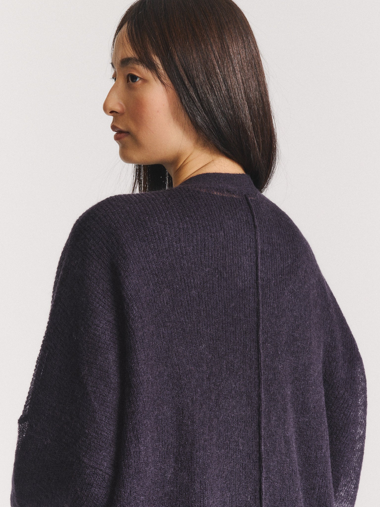 CARDIGAN - MOHAIR VOILE - NAVY