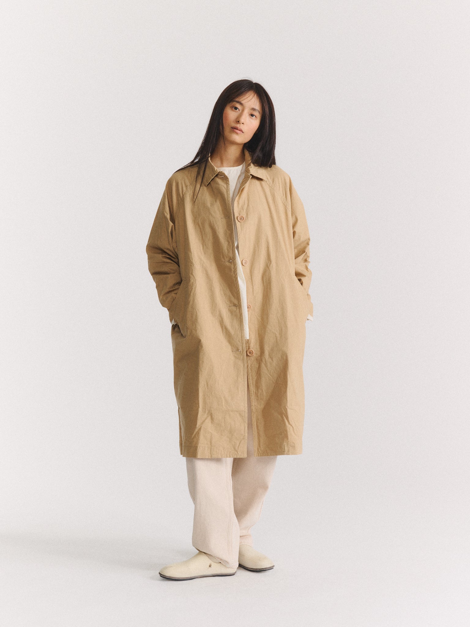 OLIVER COAT - TOUGH POPLIN - BEIGE