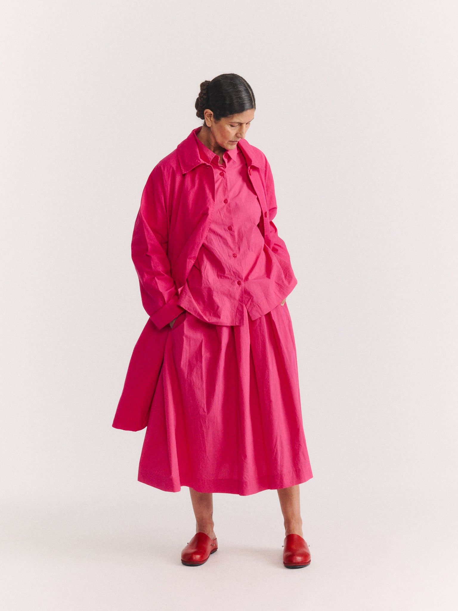 SIMPLE RIDEAUX SKIRT - L COT - SHOCK