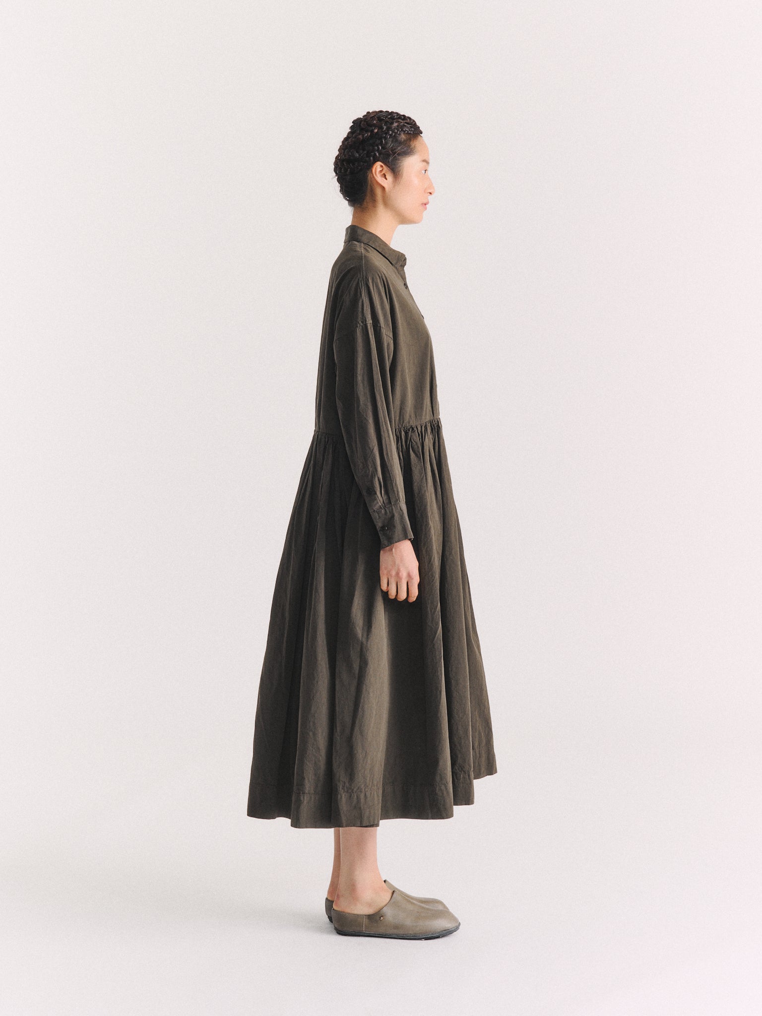 STEPHANIE DRESS - PAPER COT - DARK KHAKI