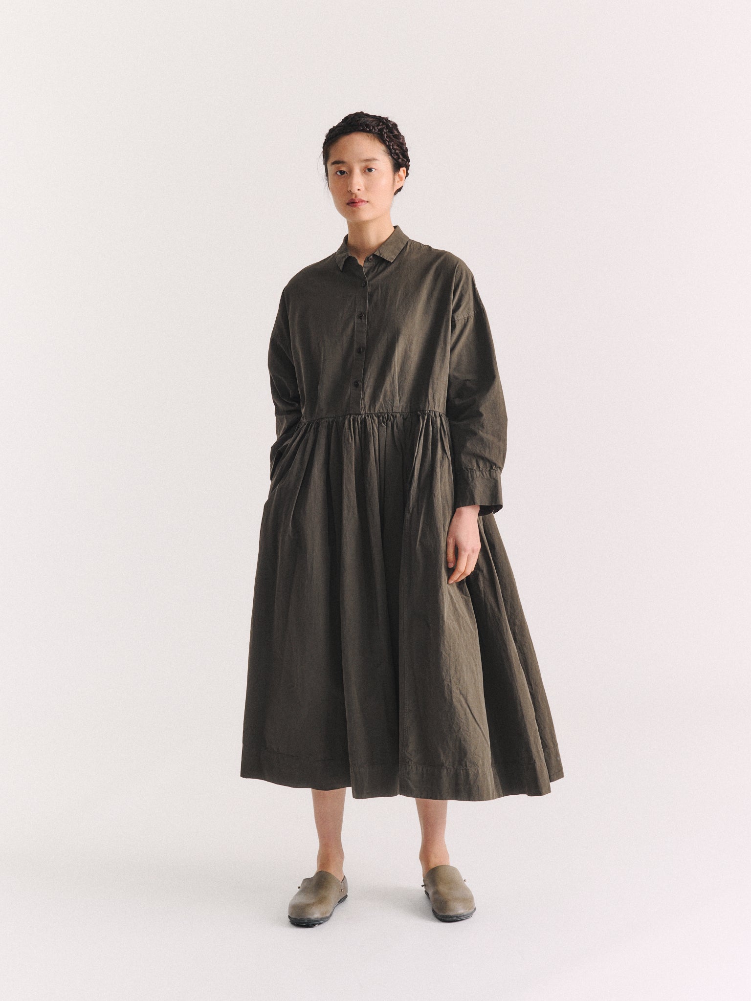 STEPHANIE DRESS - PAPER COT - DARK KHAKI