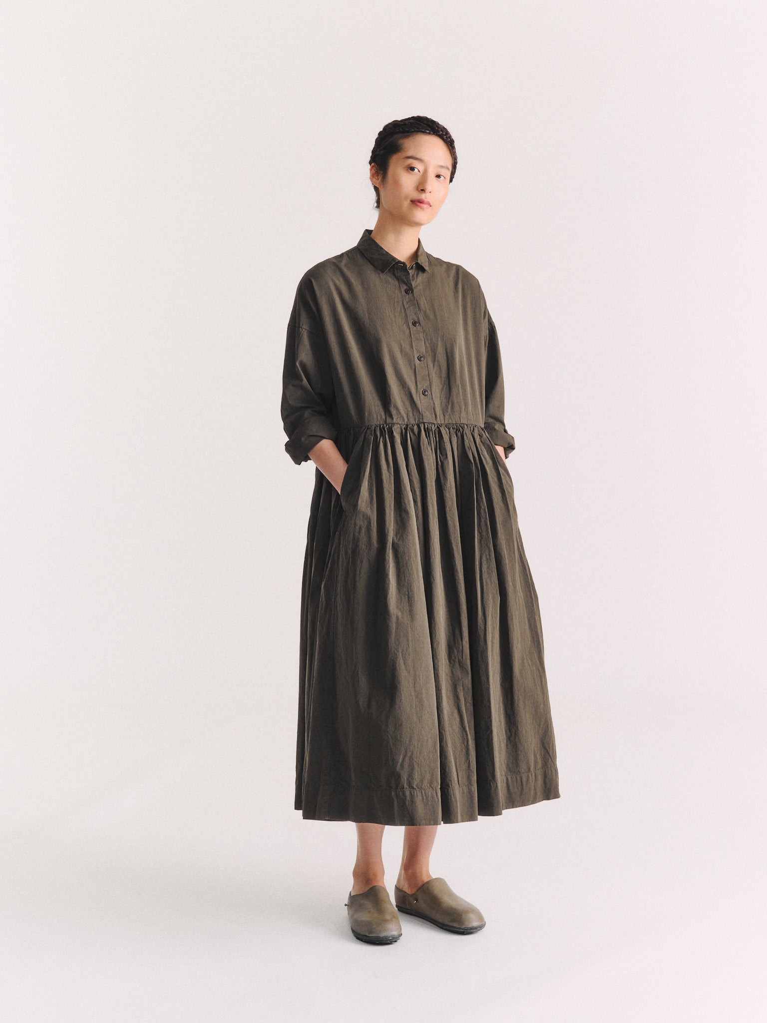 STEPHANIE DRESS - PAPER COT - DARK KHAKI