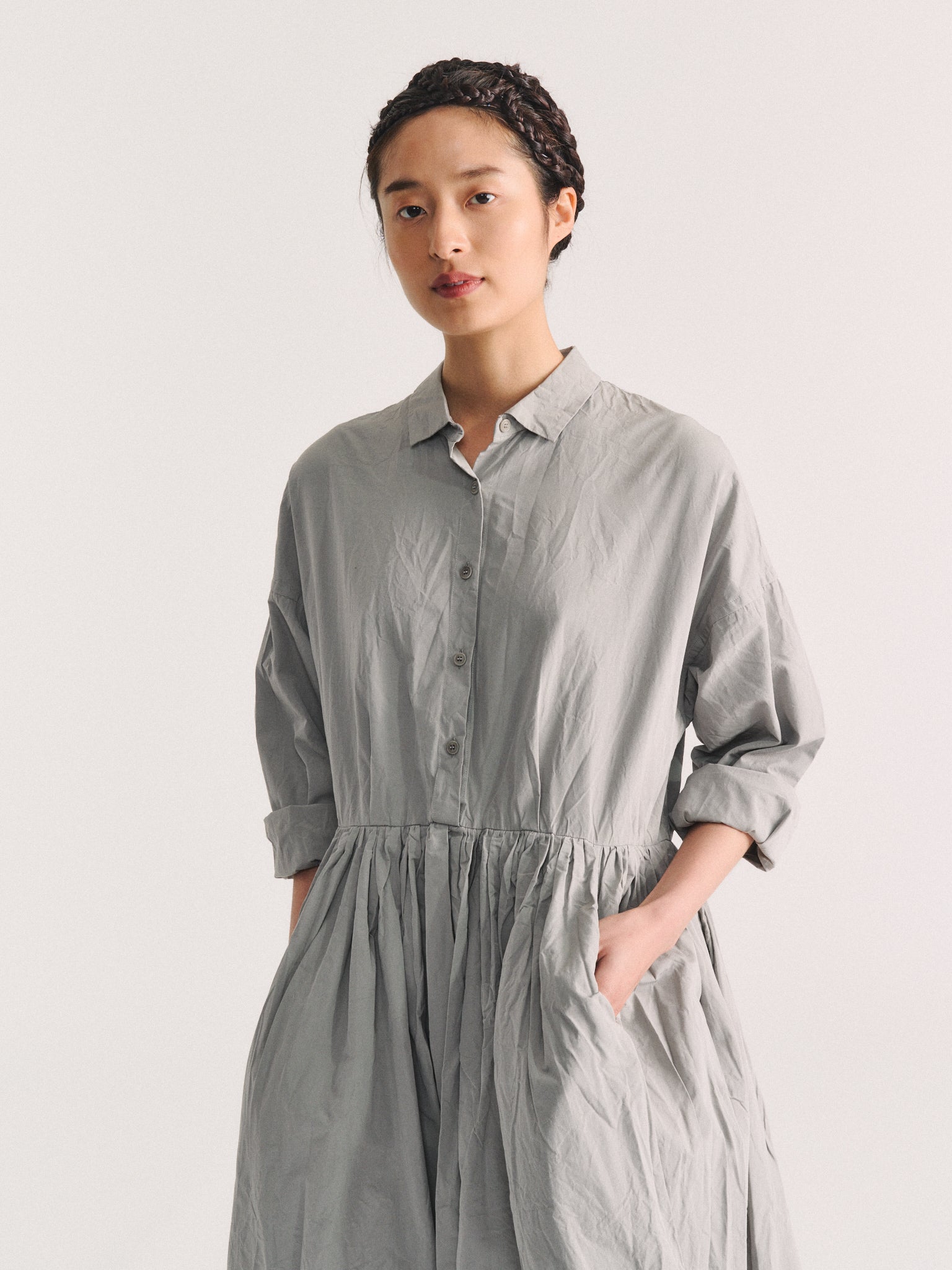 STEPHANIE DRESS - PAPER COT - LIGHT GREY