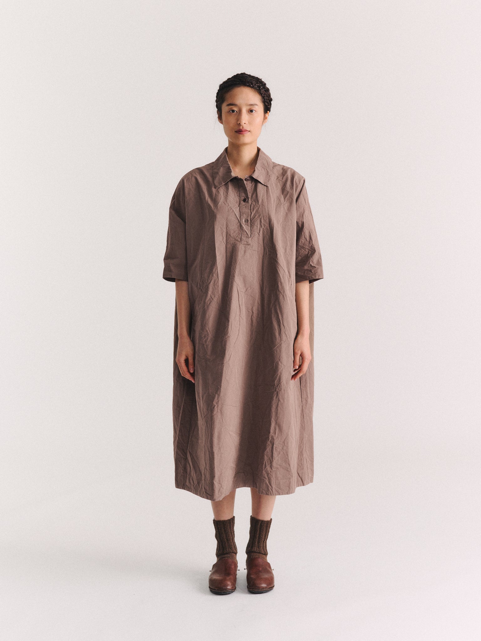TATIANA DRESS - TOUGH COT - TABAC