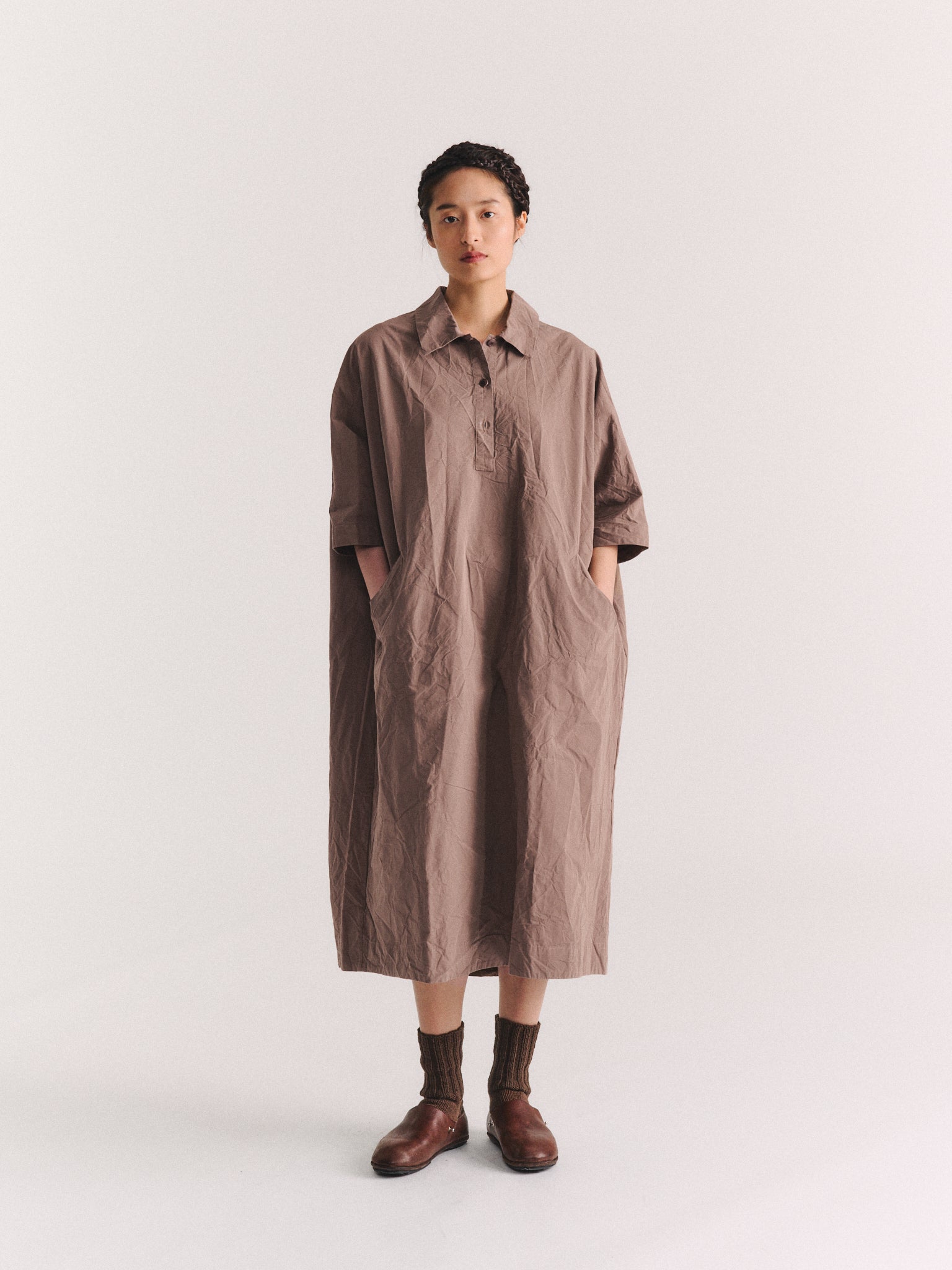 TATIANA DRESS - TOUGH COT - TABAC