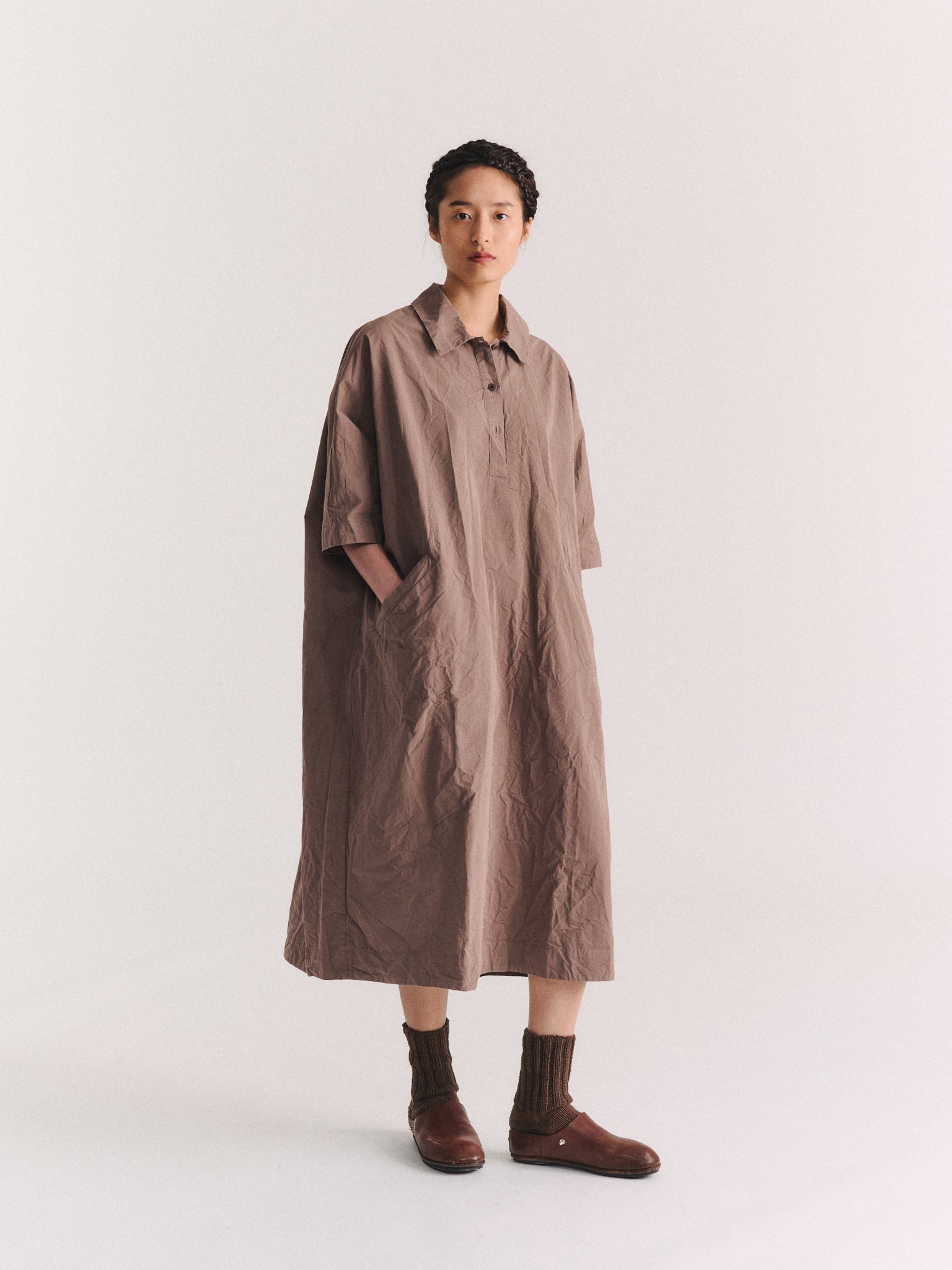 TATIANA DRESS - TOUGH COT - TABAC