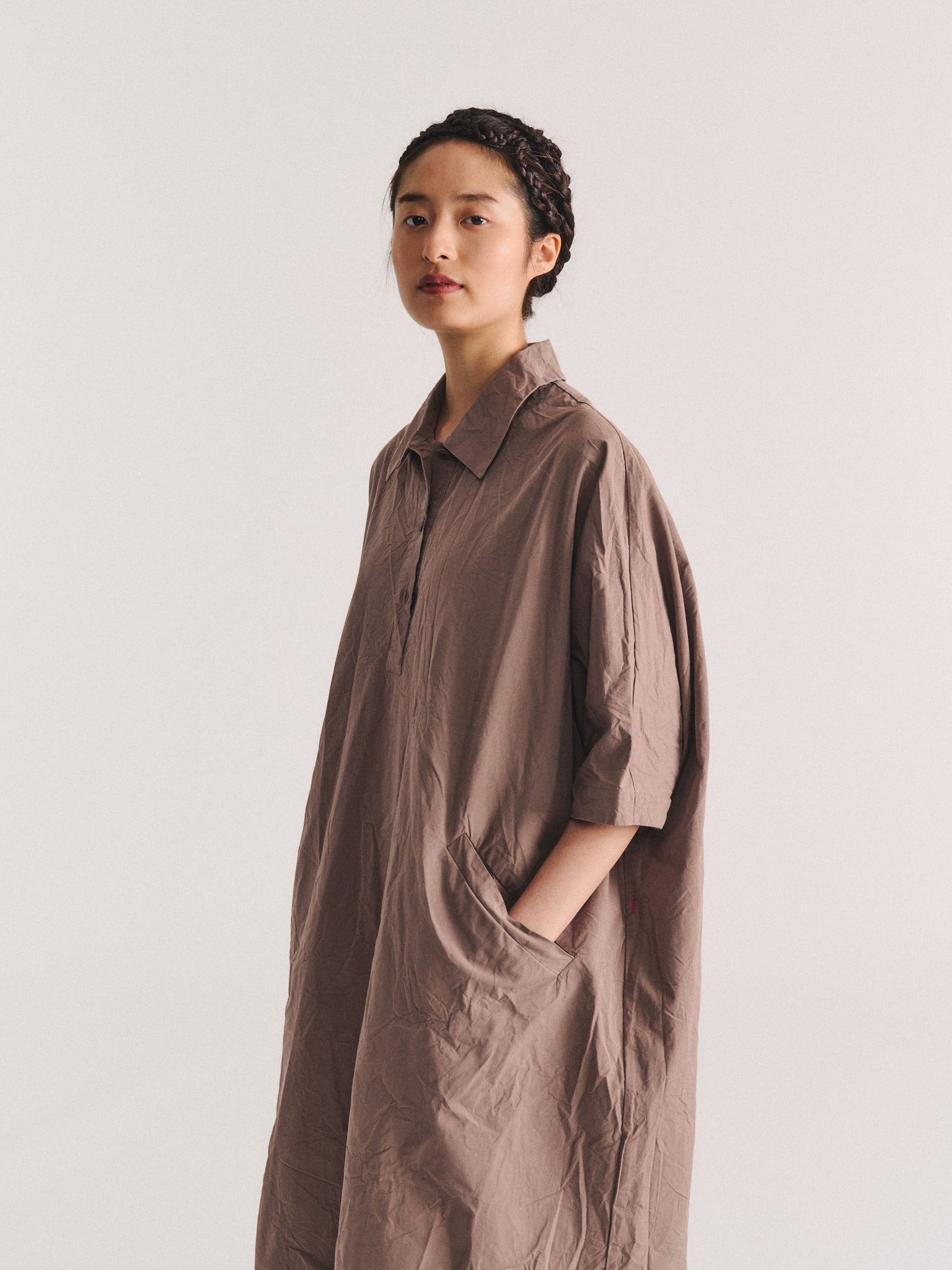 TATIANA DRESS - TOUGH COT - TABAC
