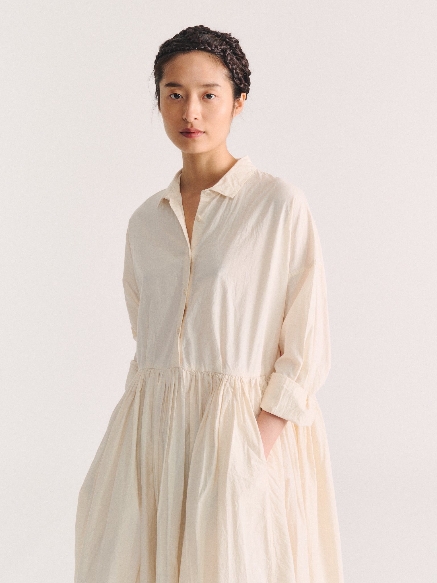 STEPHANIE DRESS - H COT - NATURAL