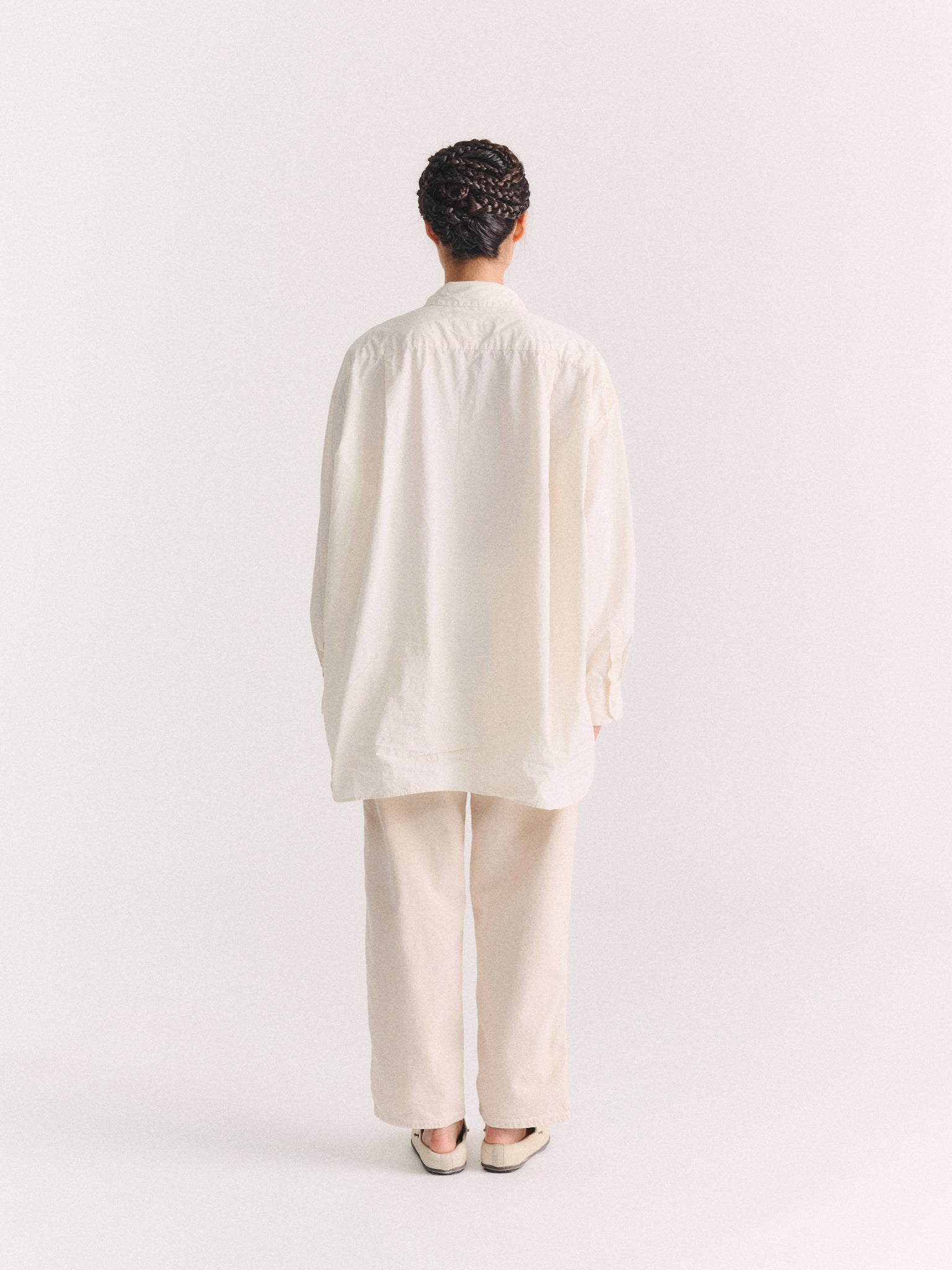 HAMNET FLOWER PATCHWORK SHIRT - MIX FABRIC - WHITE