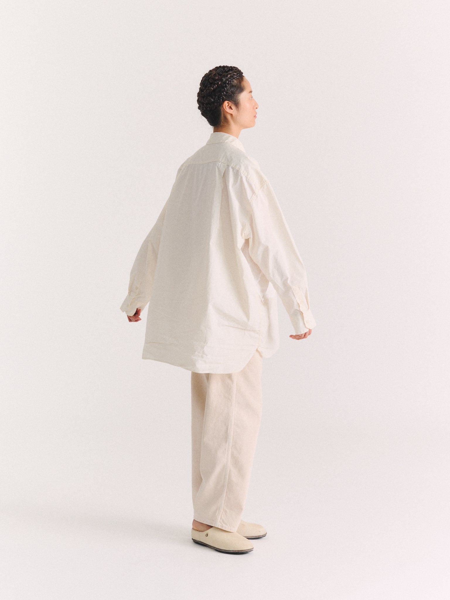 HAMNET FLOWER PATCHWORK SHIRT - MIX FABRIC - WHITE