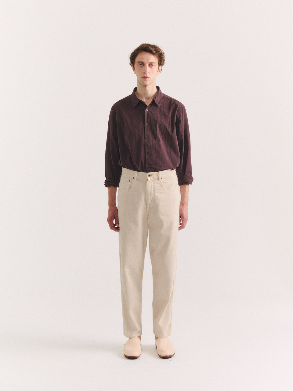 PANTALON EN DENIM LEO - DENIM - IVOIRE