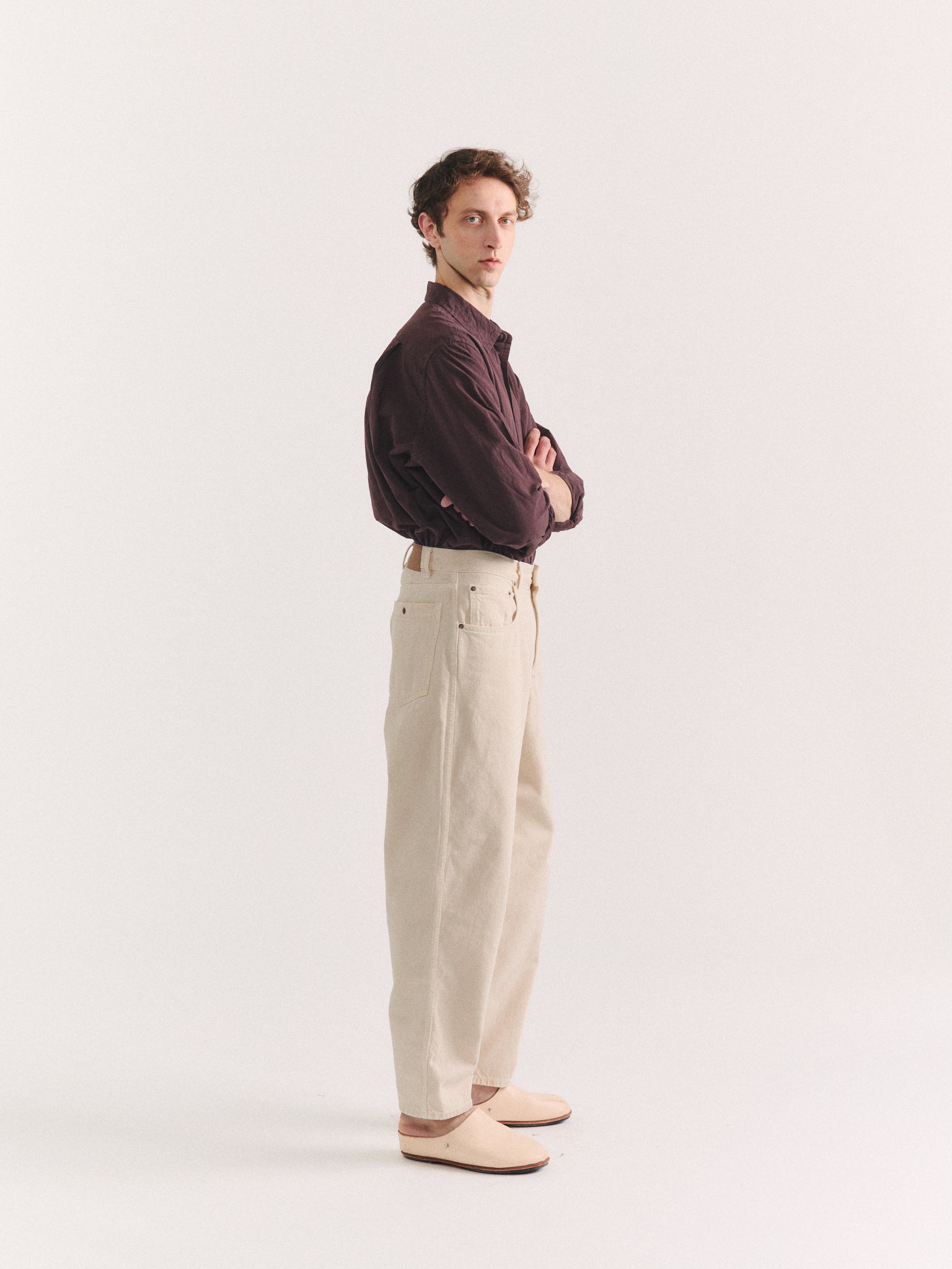 PANTALON EN DENIM LEO - DENIM - IVOIRE