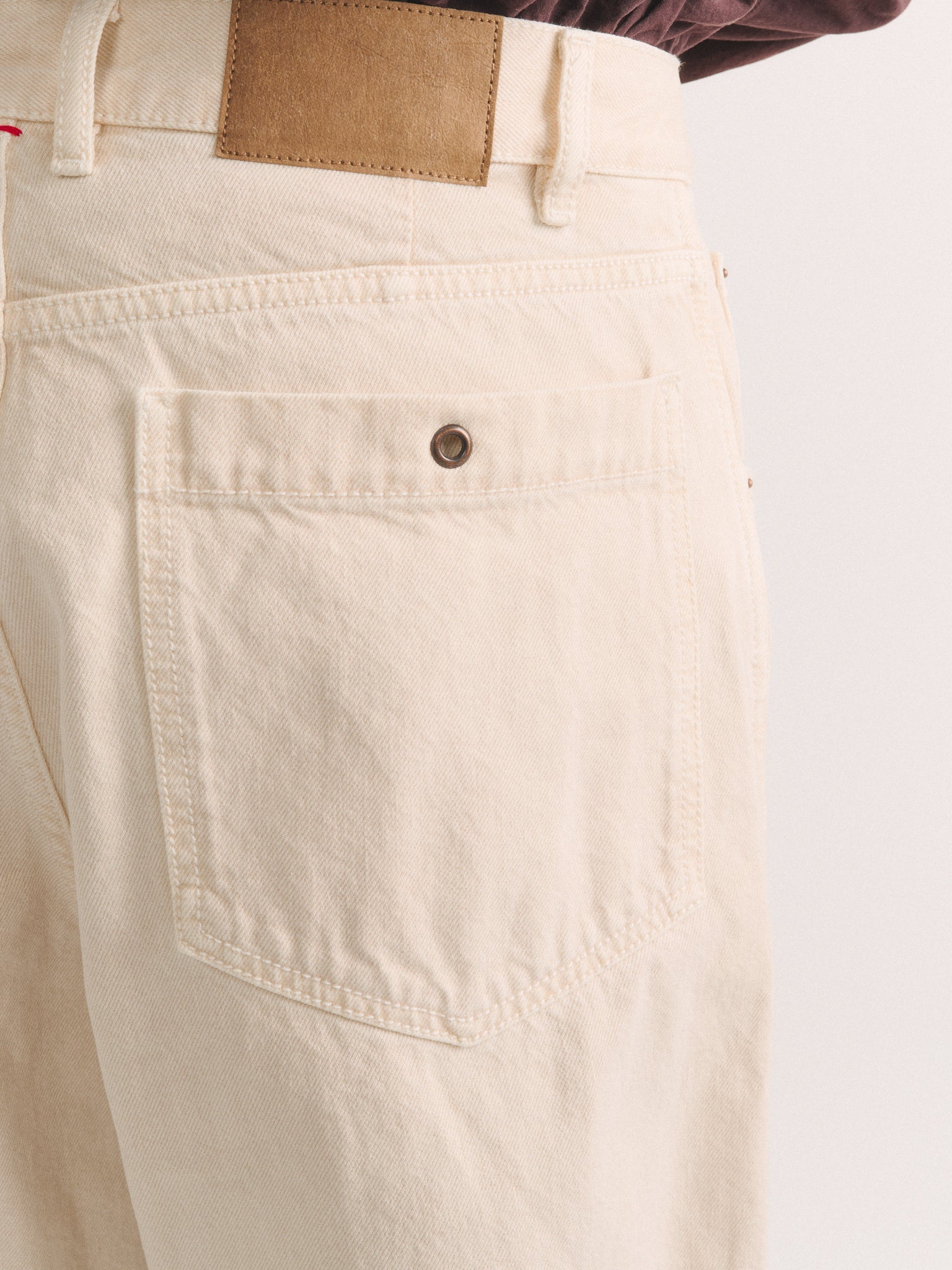 PANTALON EN DENIM LEO - DENIM - IVOIRE