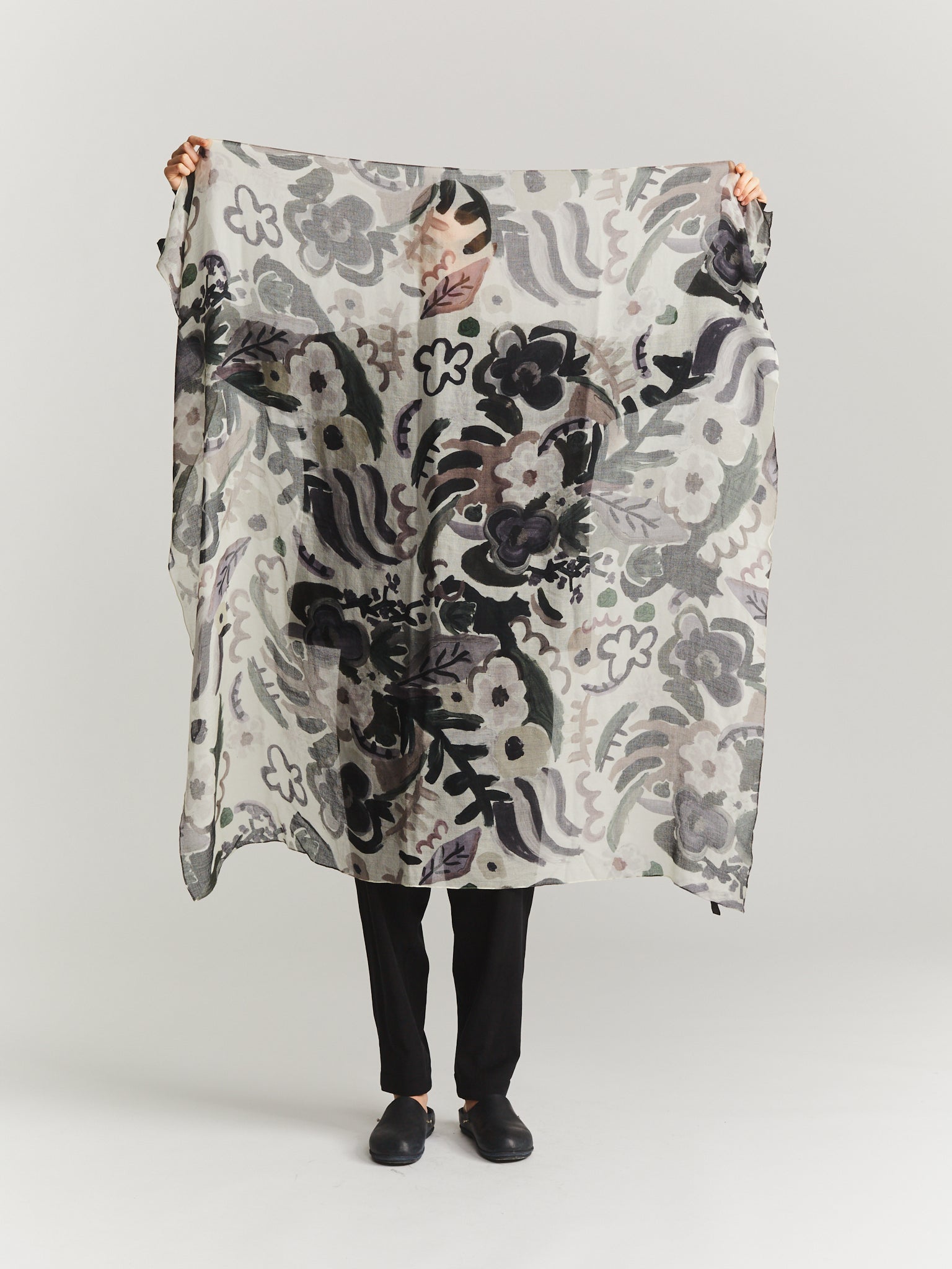 CASH SQUARE SCARF - CASHBLOTCH - GREY