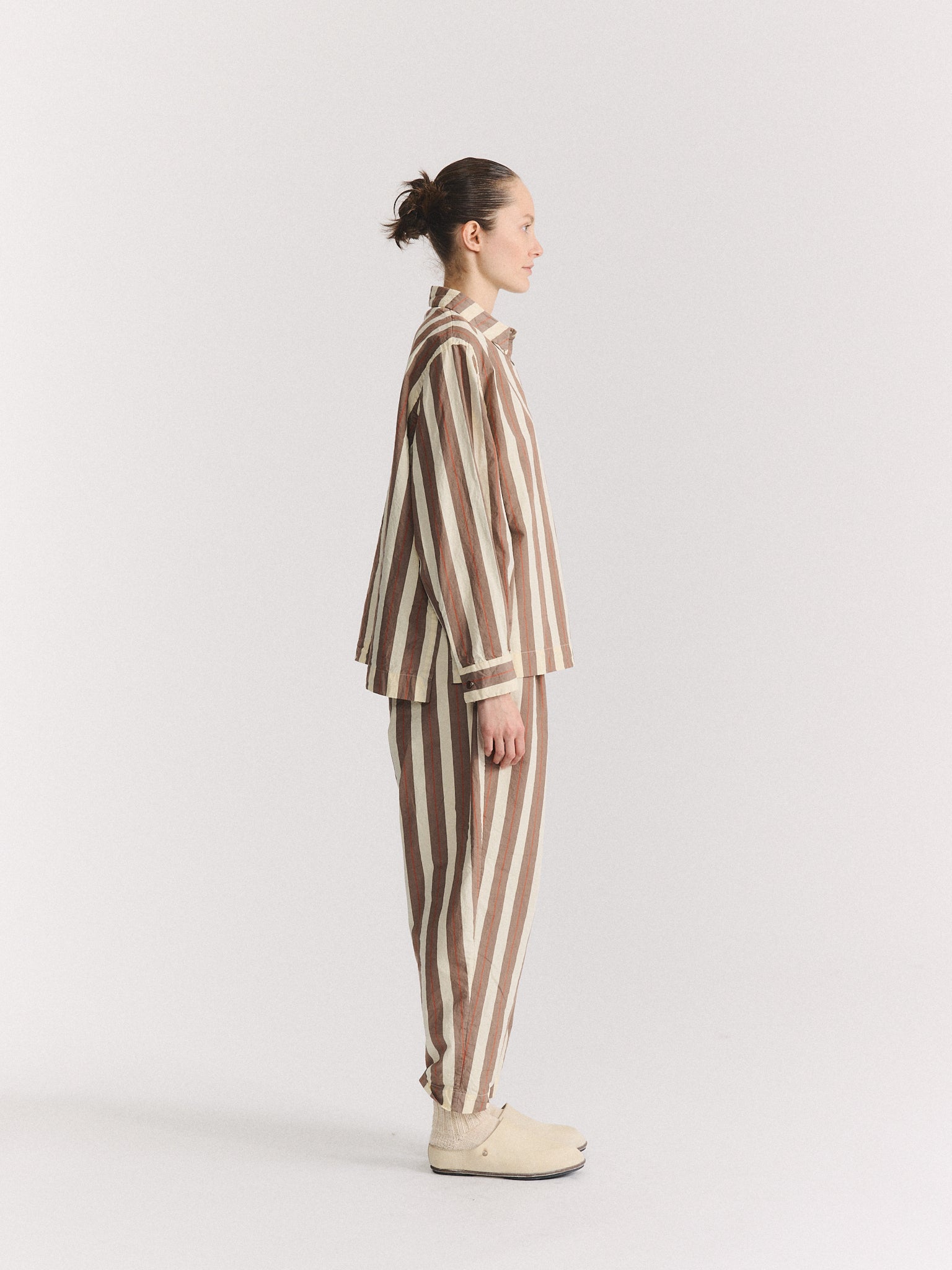 BIGGY SHIRT - PAPER COT STRIPE - BEIGE STRIPE