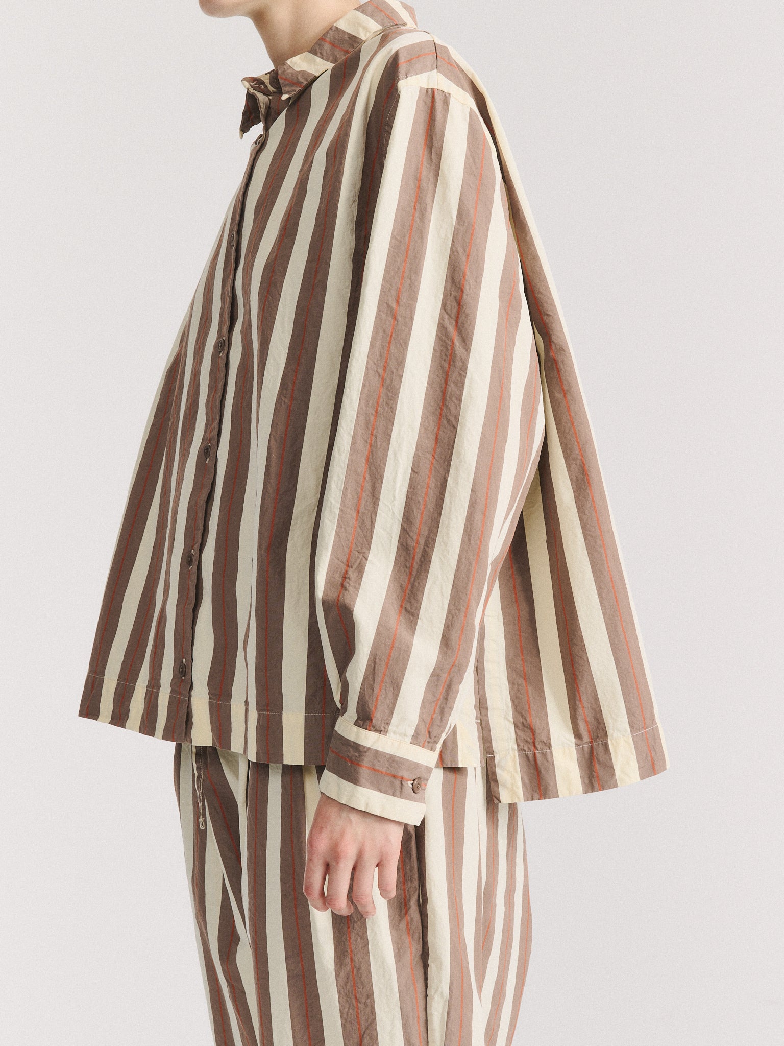 BIGGY SHIRT - PAPER COT STRIPE - BEIGE STRIPE