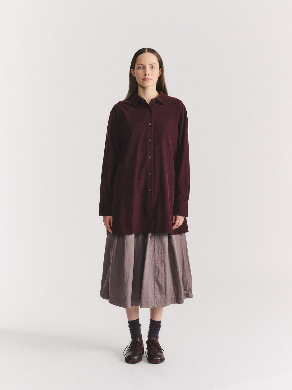 PI SHIRT - PIN CORD - BURGUNDY