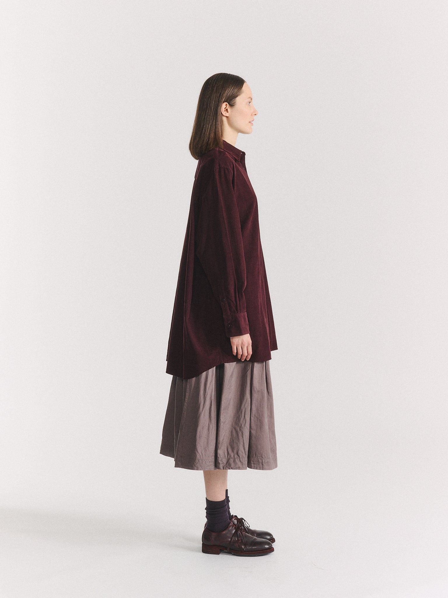 CHEMISE PI - PIN CORD - BORDEAUX