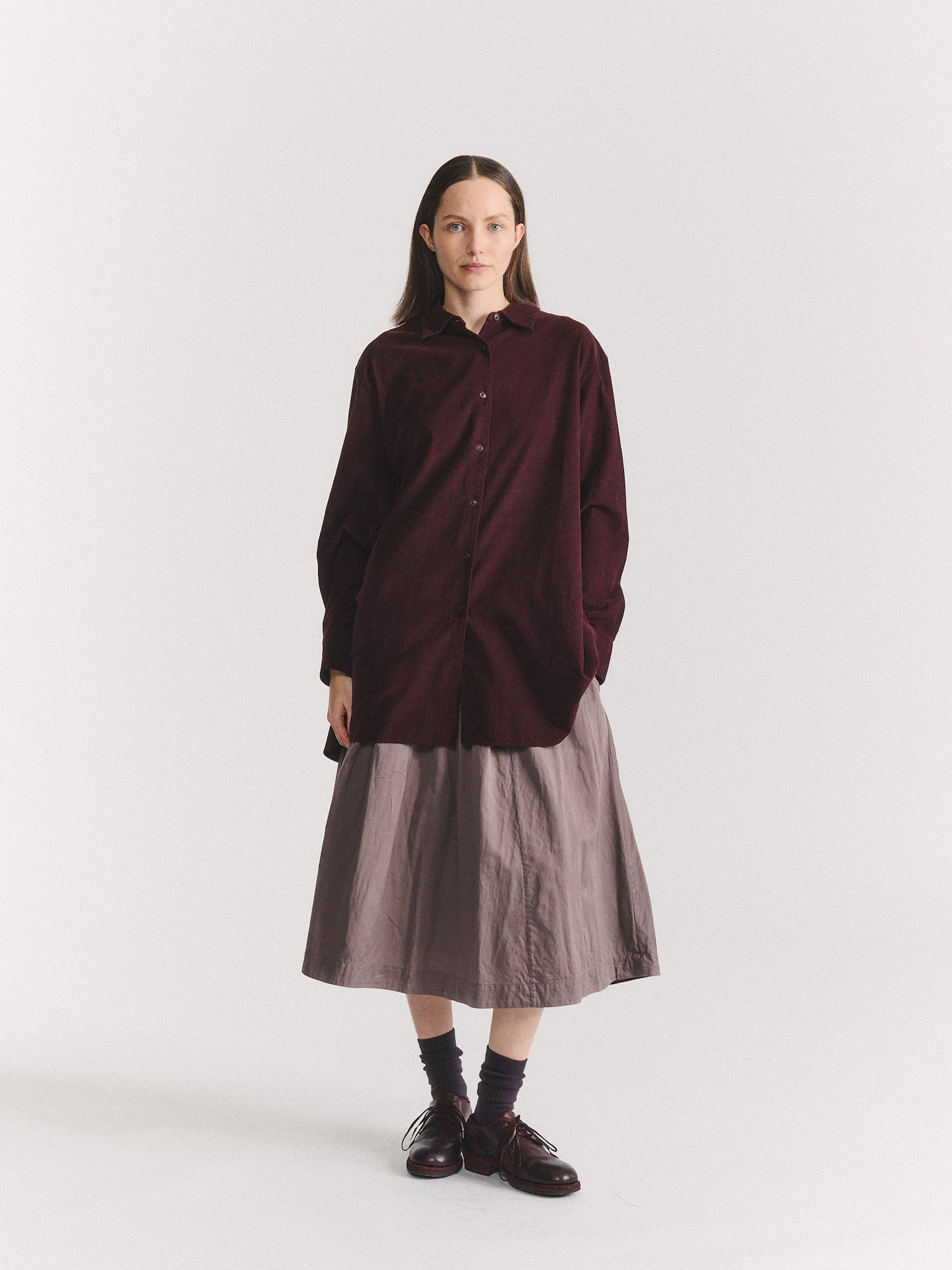 CHEMISE PI - PIN CORD - BORDEAUX
