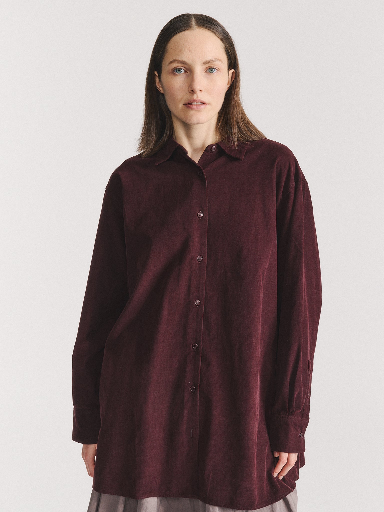 PI SHIRT - PIN CORD - BURGUNDY