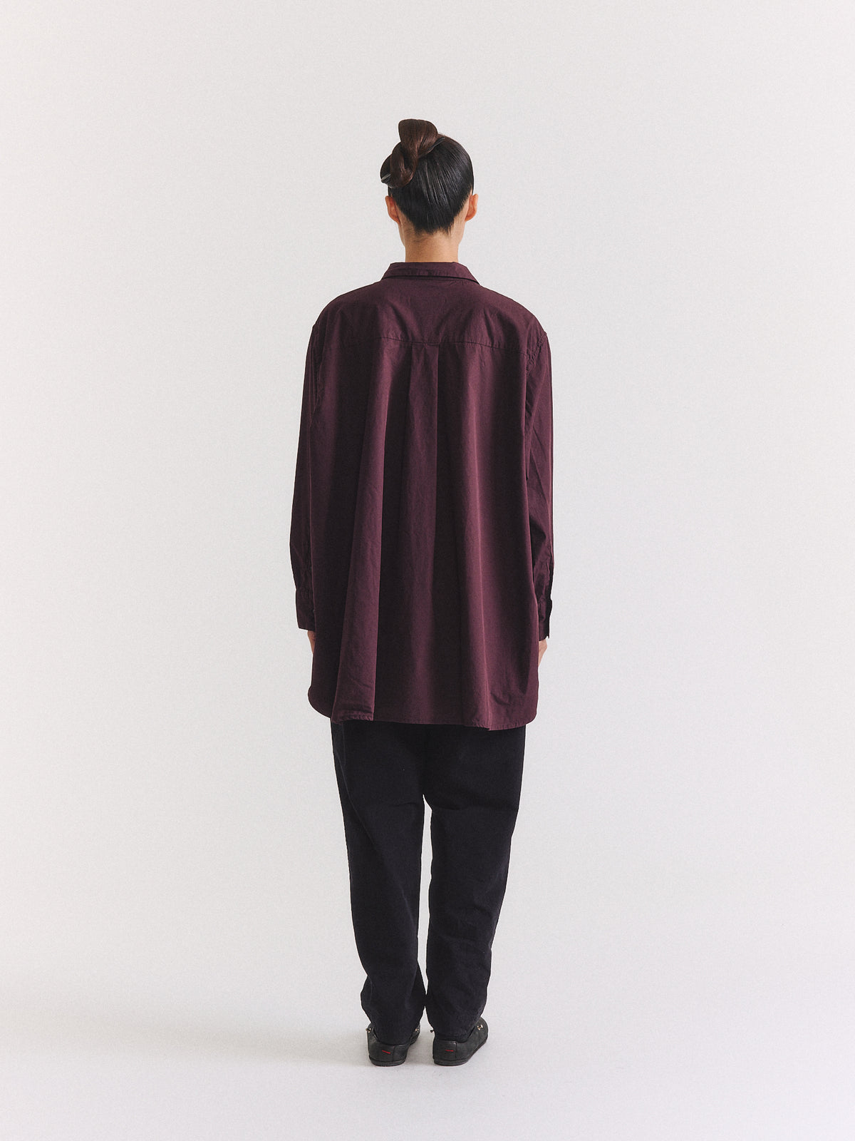 EIKO SHIRT - CHALK POPLIN - EBONY