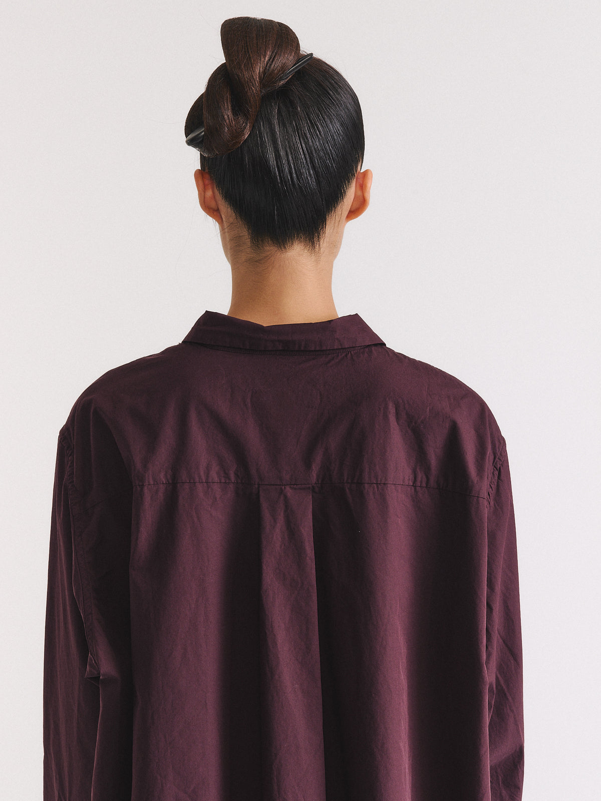 EIKO SHIRT - CHALK POPLIN - EBONY