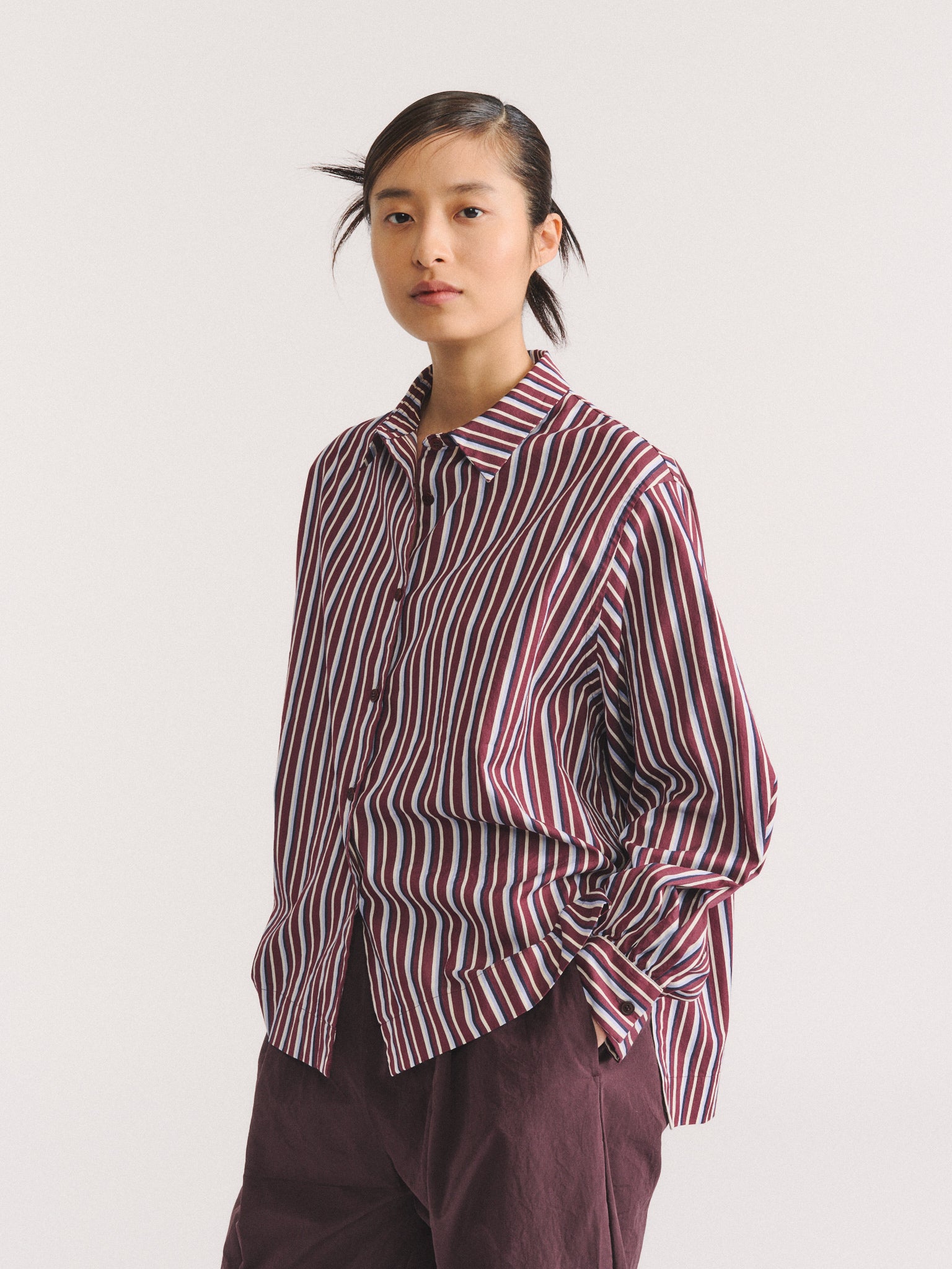 BIGGY SHIRT - SATEEN STRIPE - AS IS