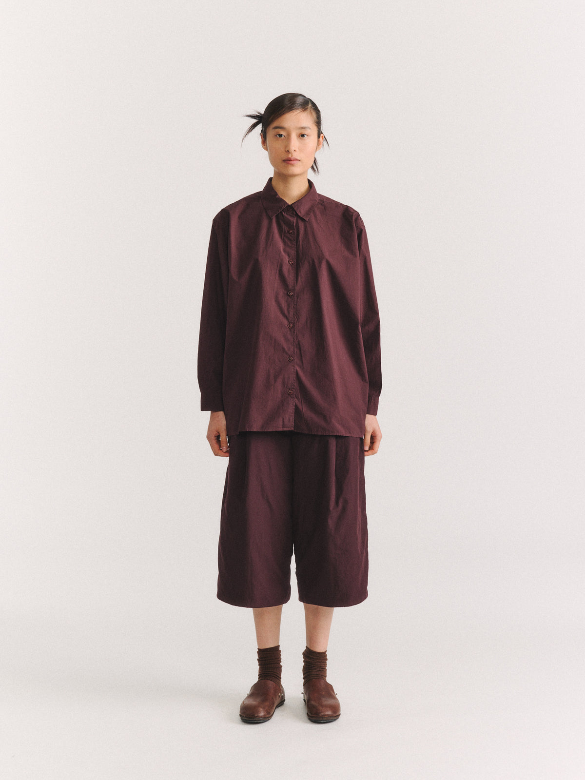 NAOMI SHIRT - L COT - BURGUNDY